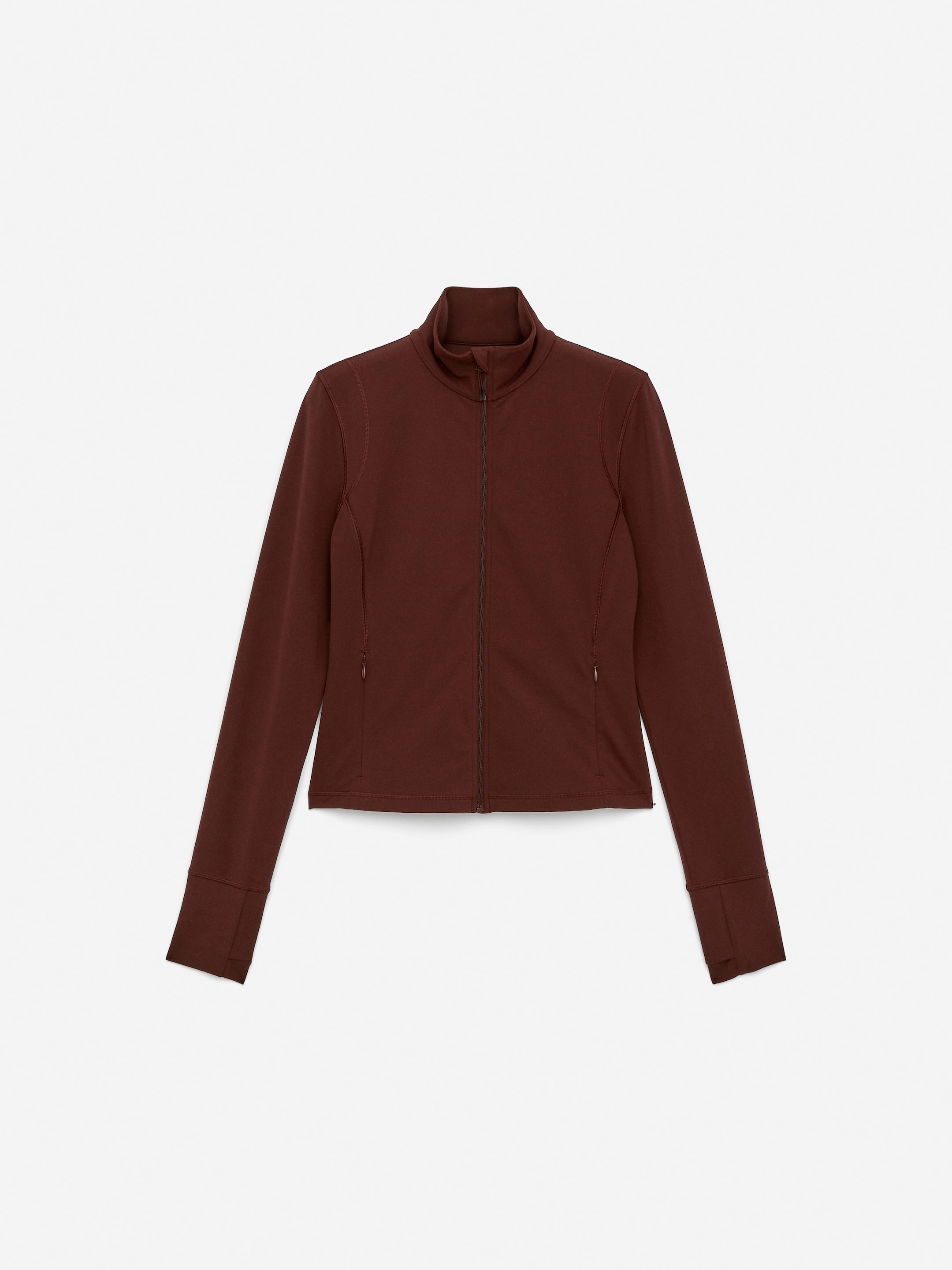 Soft Stretch Zip Jacket-#4B3939-16790