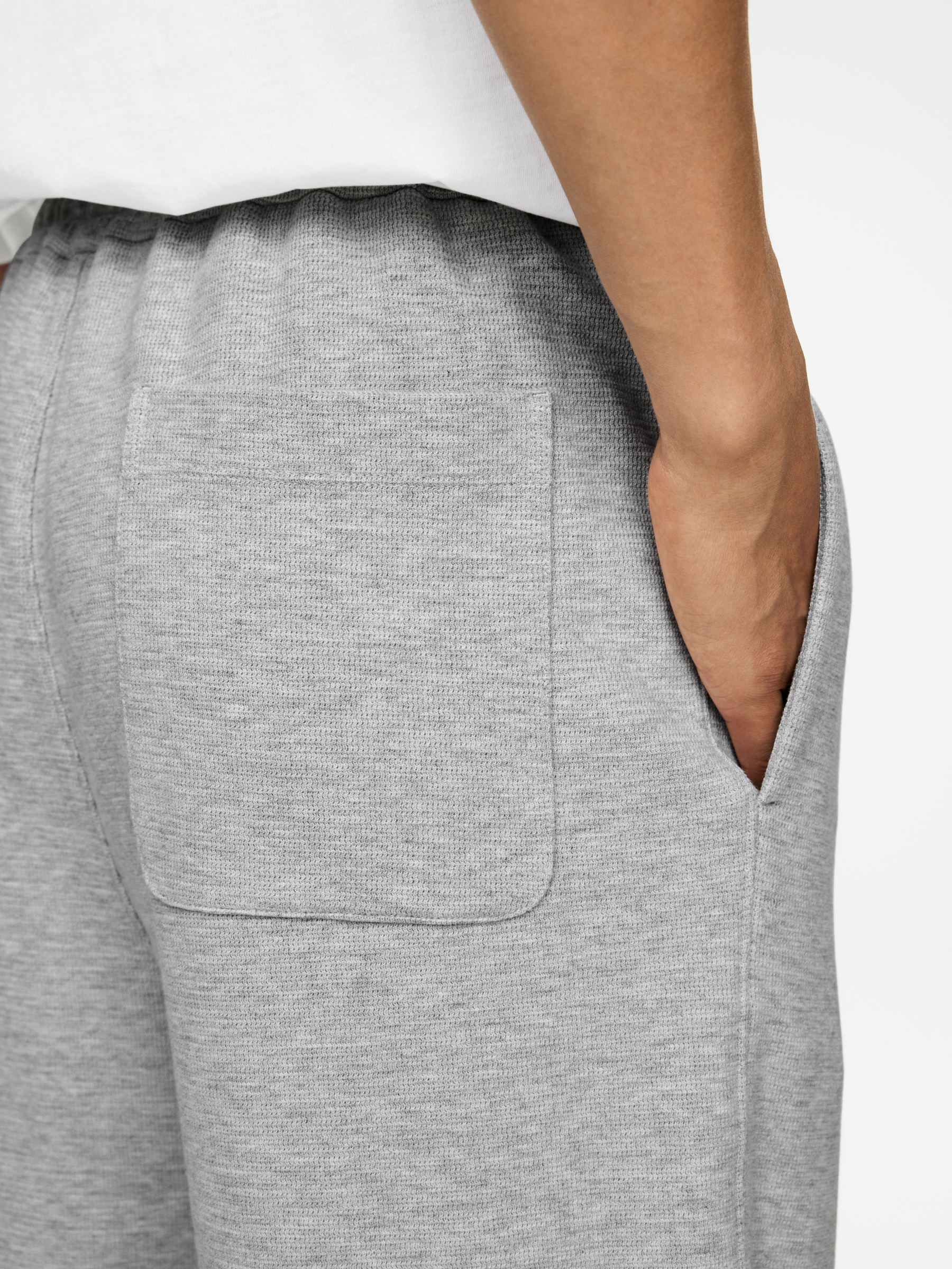 Textured Sweatpants - Grey Melange - Loose fit - Men - StillMedia/Lookbook - 3