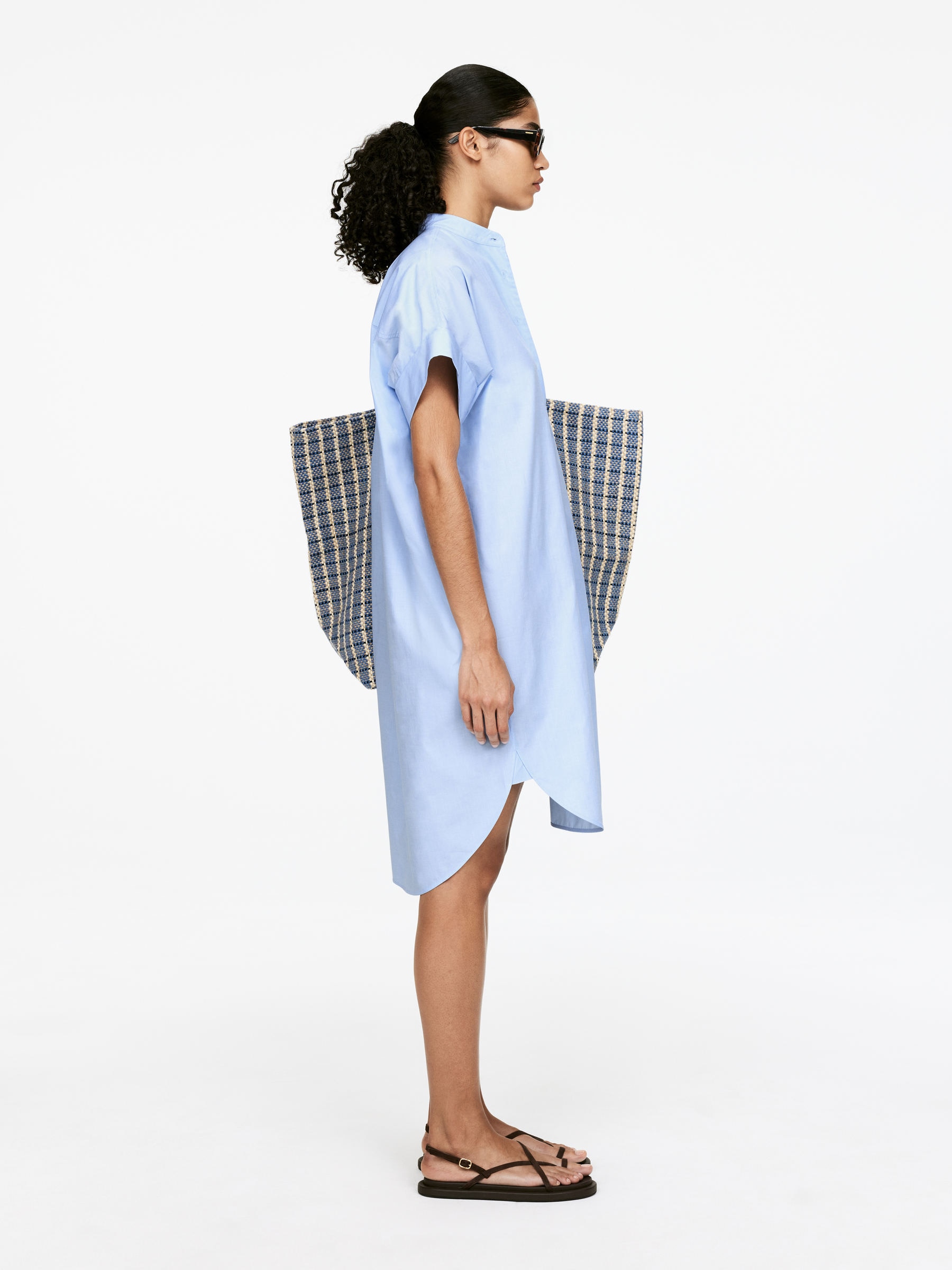 Cotton Shirt Dress - Light Blue - Regular fit - Women - StillMedia/Lookbook - 6