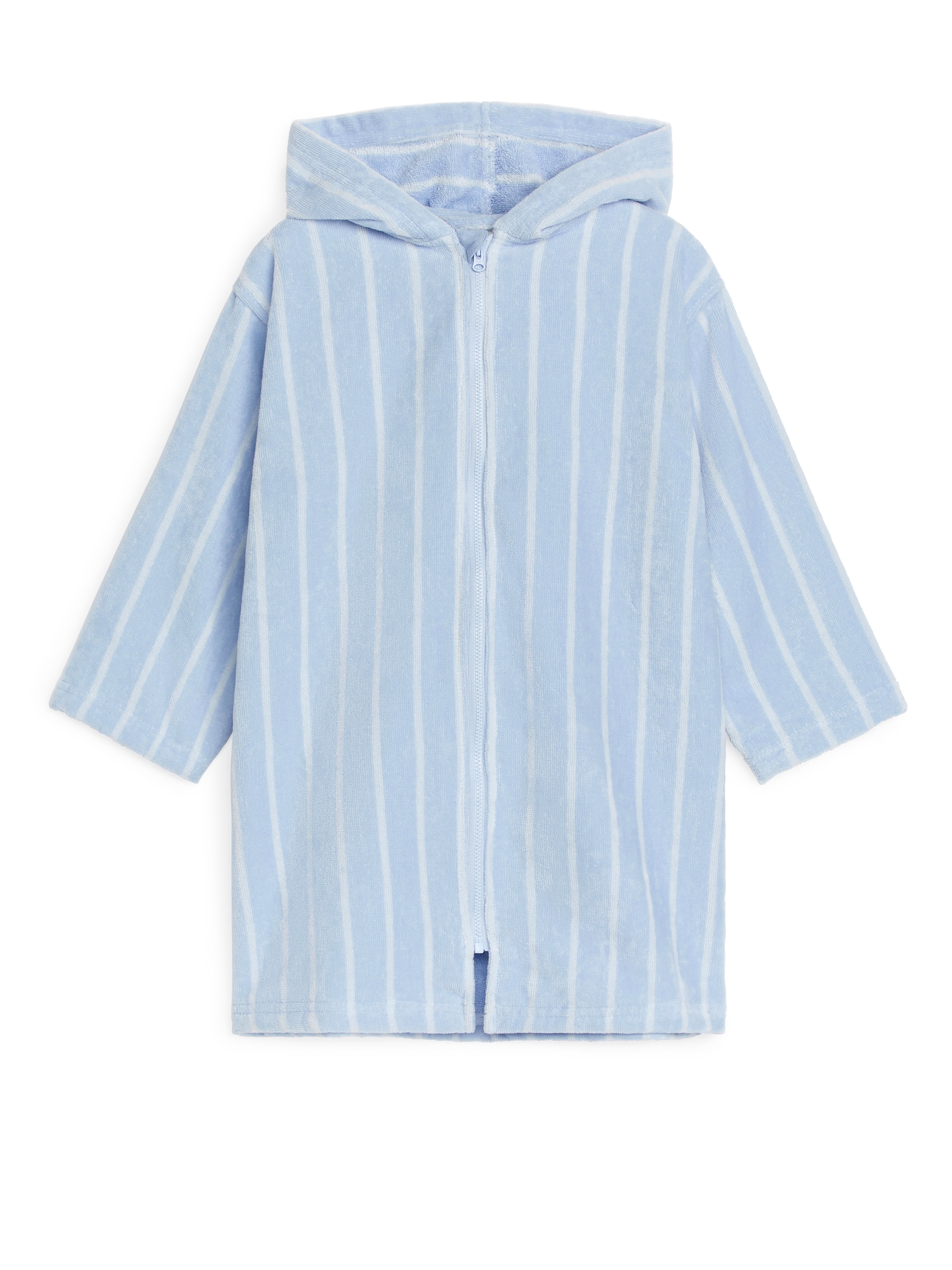 Zobacz większy obraz: Welurowy szlafrok z zamkiem błyskawicznym - Jasnoniebieski/Biały - Dziecko | H&M PL 1