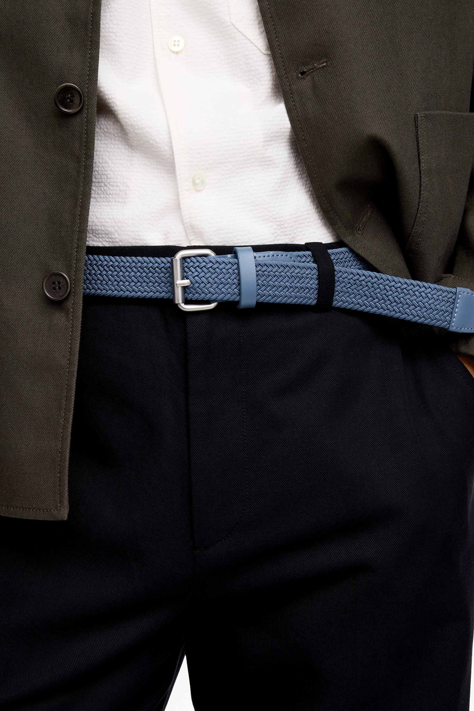 Visualizza immagine più grande: Cintura intrecciata con finiture in pelle - Blu - UOMO | H&M IT 1