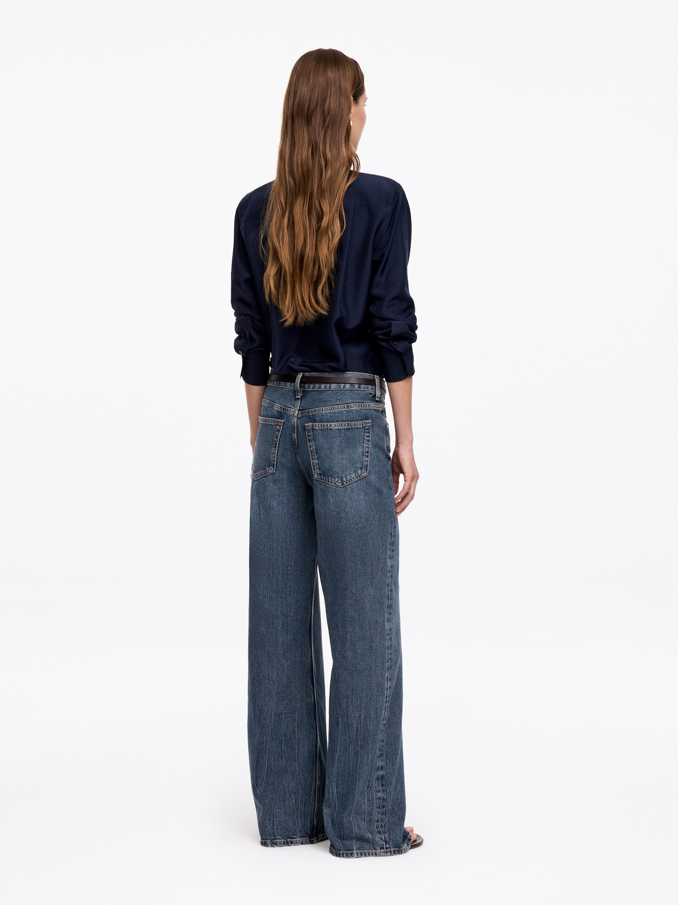 Jeans ELM flared a vita alta - Blu grigiastro - Loose fit - women - StillMedia/Lookbook - 3