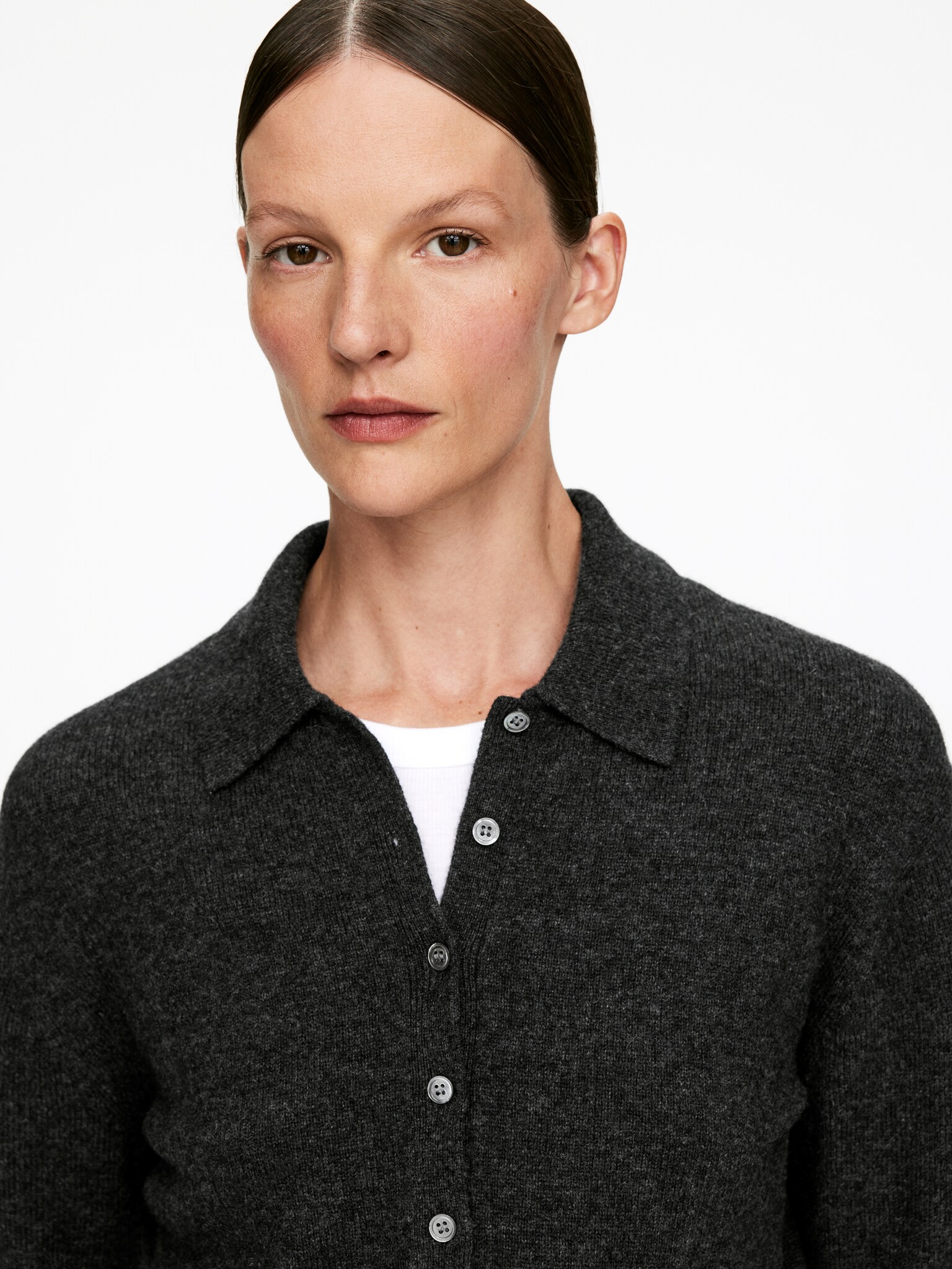 Pull polo en laine - Gris foncé - 5