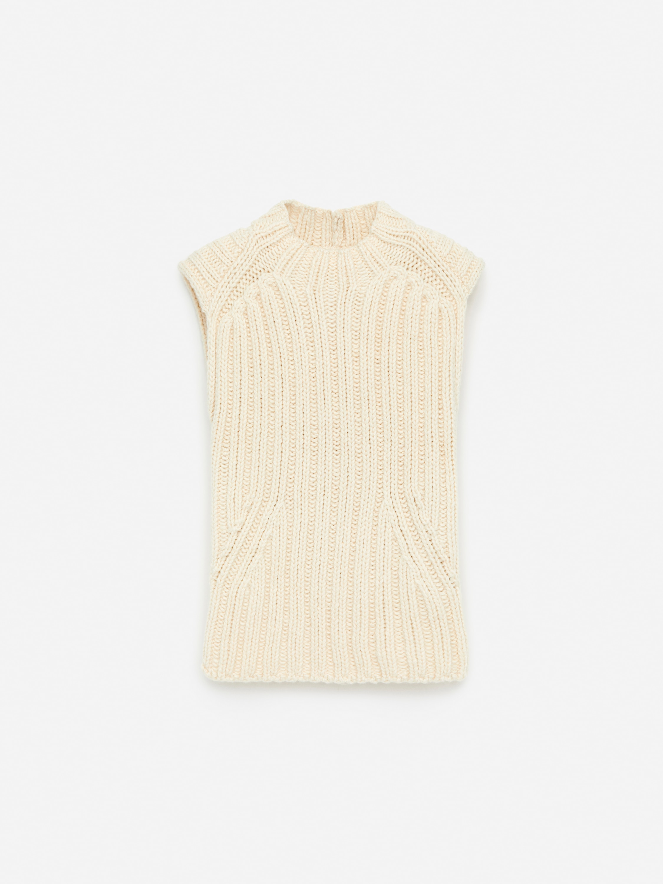 Rippstrickpullunder - Cremeweiß