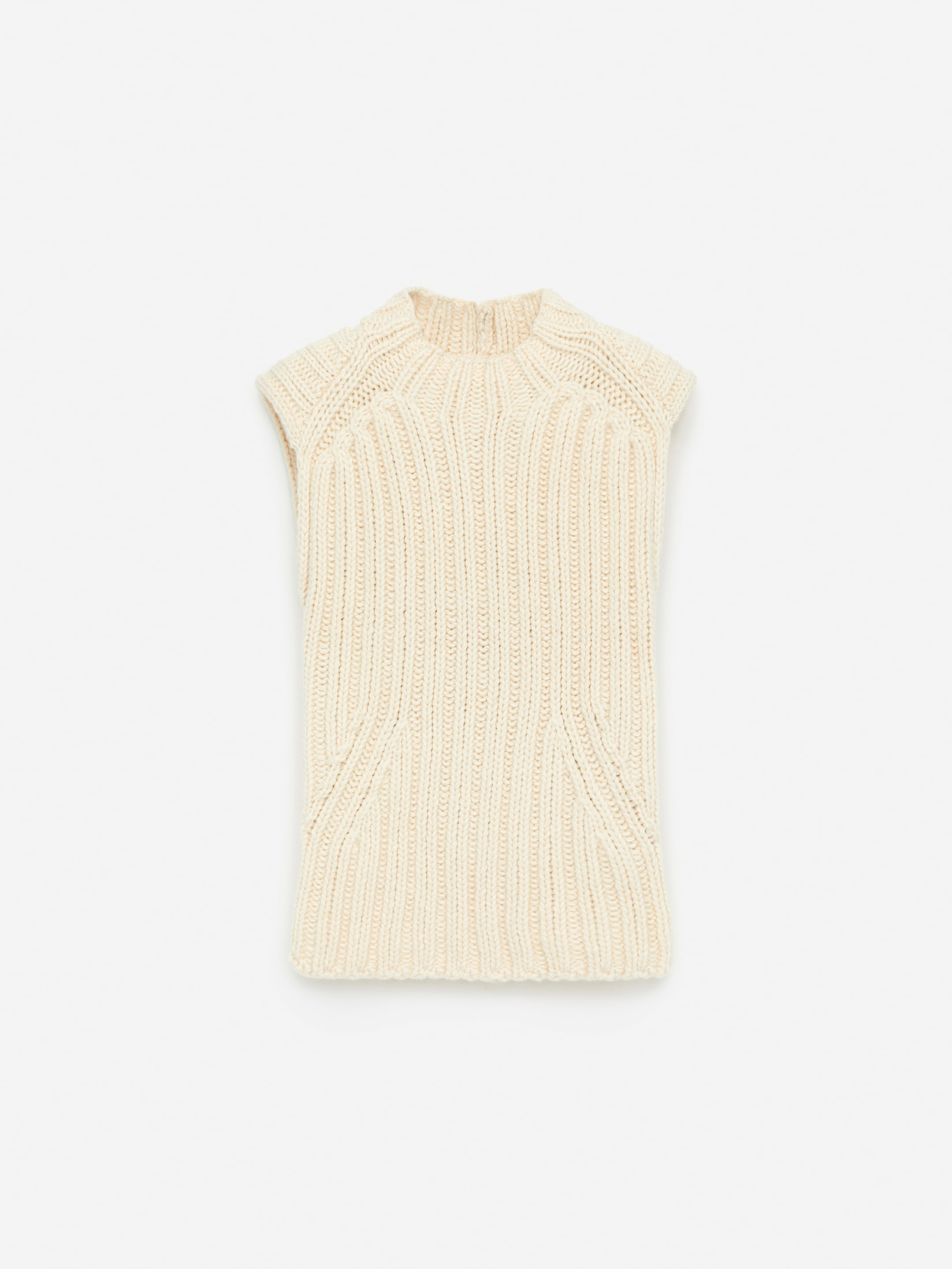 Rib-Knitted Vest - Off White - Regular fit - Women - StillMedia/DescriptiveStillLife - 1