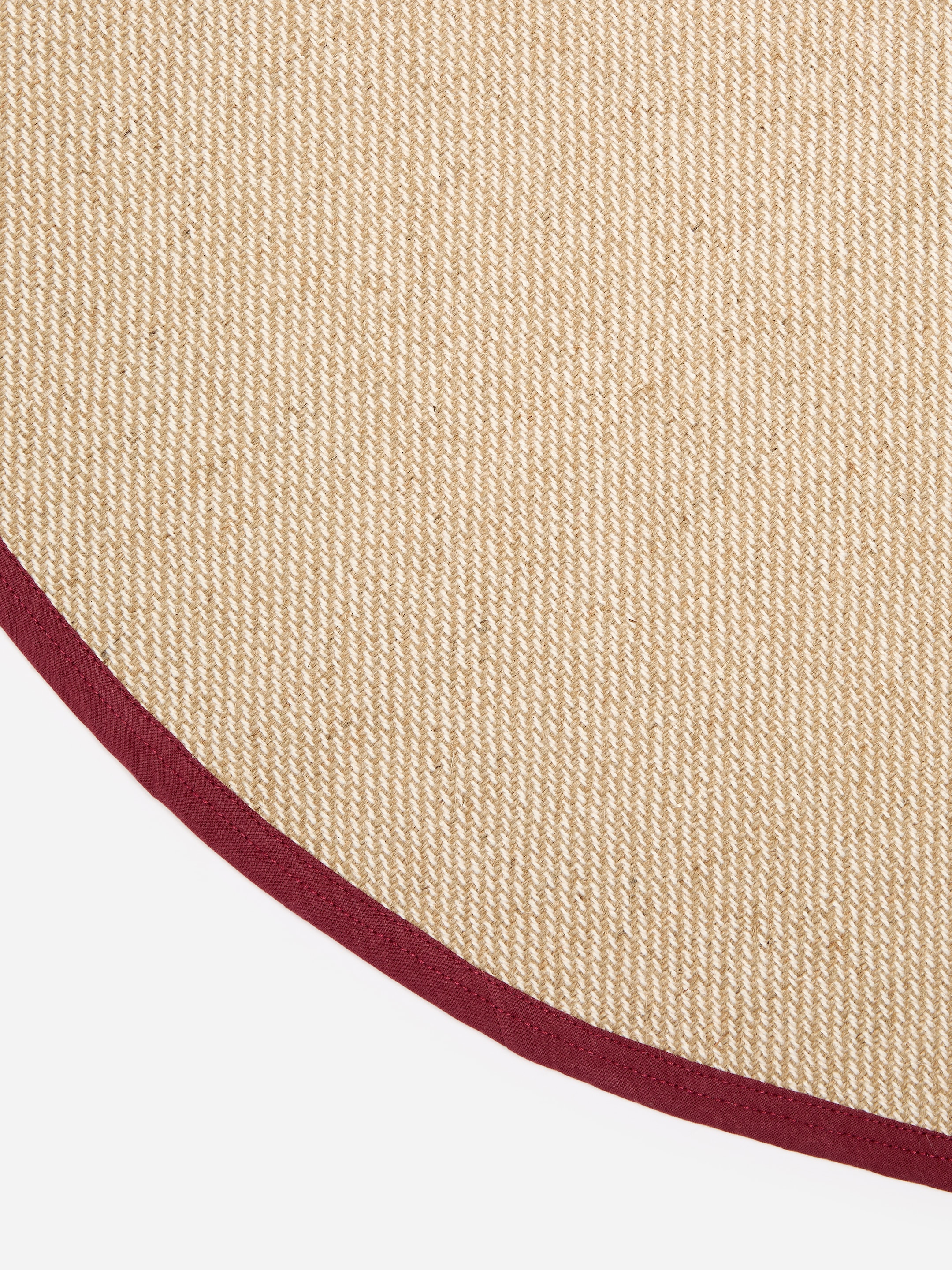 Round Jute Cotton Rug - Beige/Red - homeware - StillMedia/DescriptiveDetail - 2