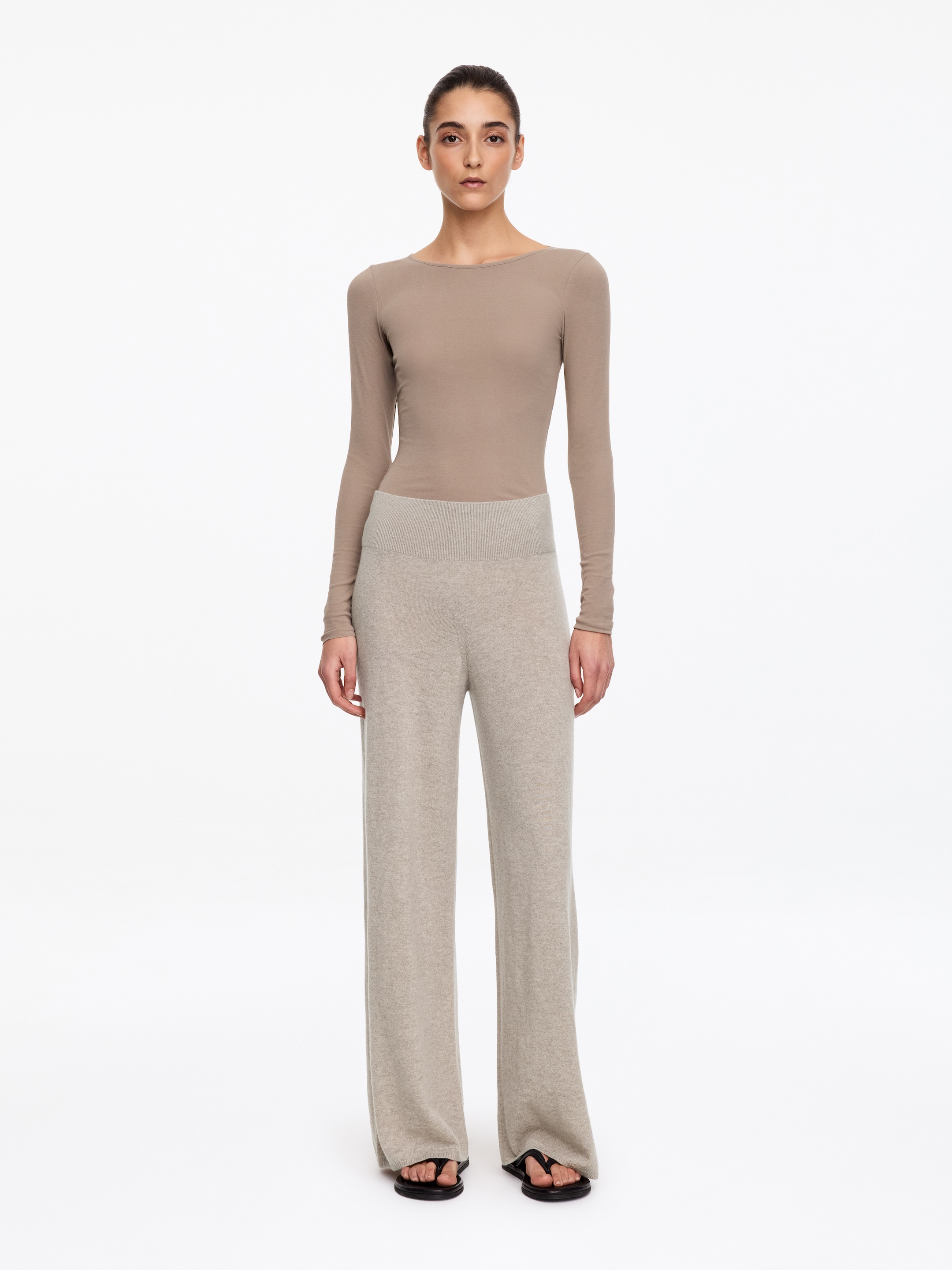 Cashmere Trousers-Beige-21213