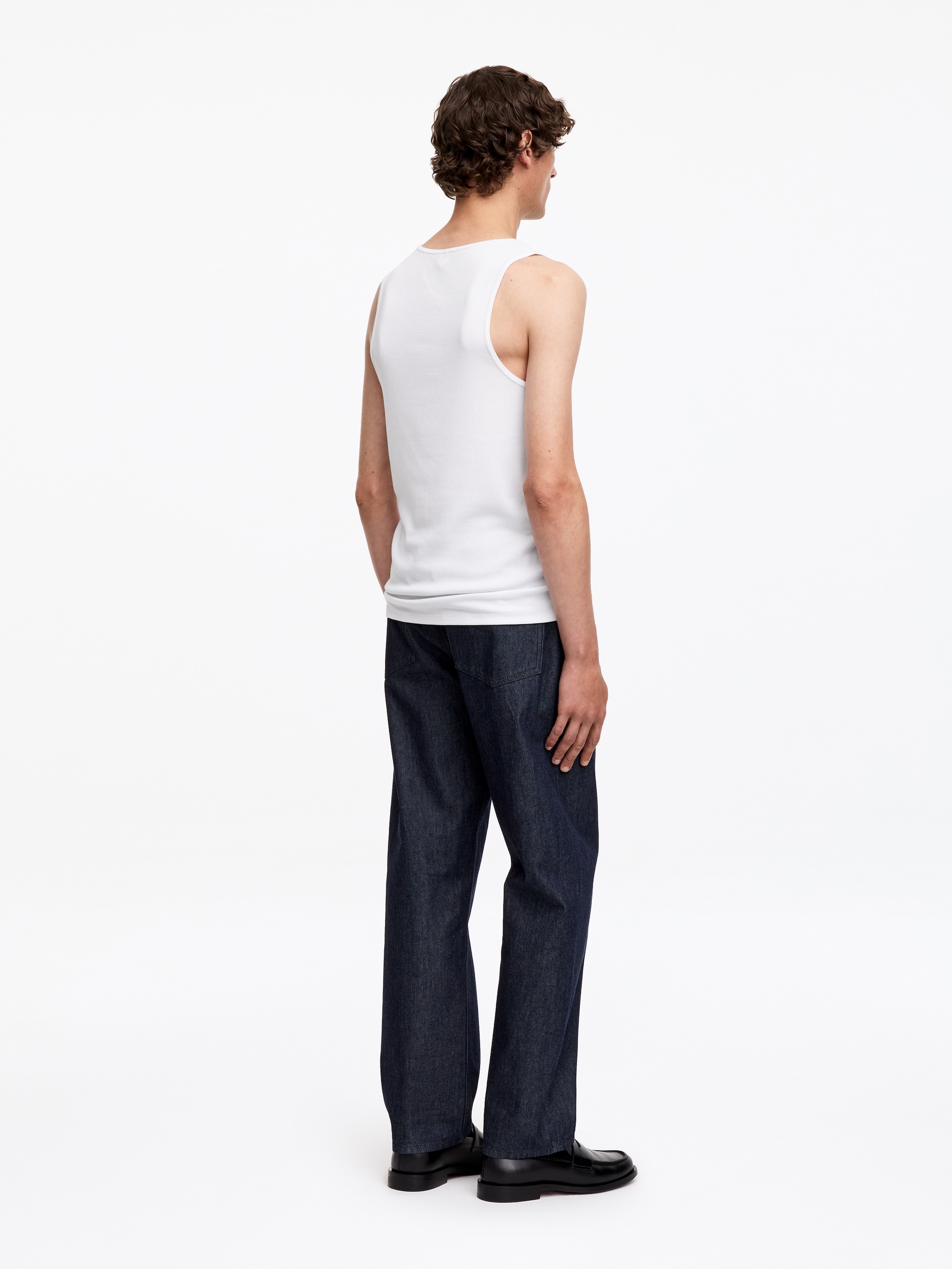 Ribbed Tank Top - White - Regular fit - Men - StillMedia/Lookbook - 3