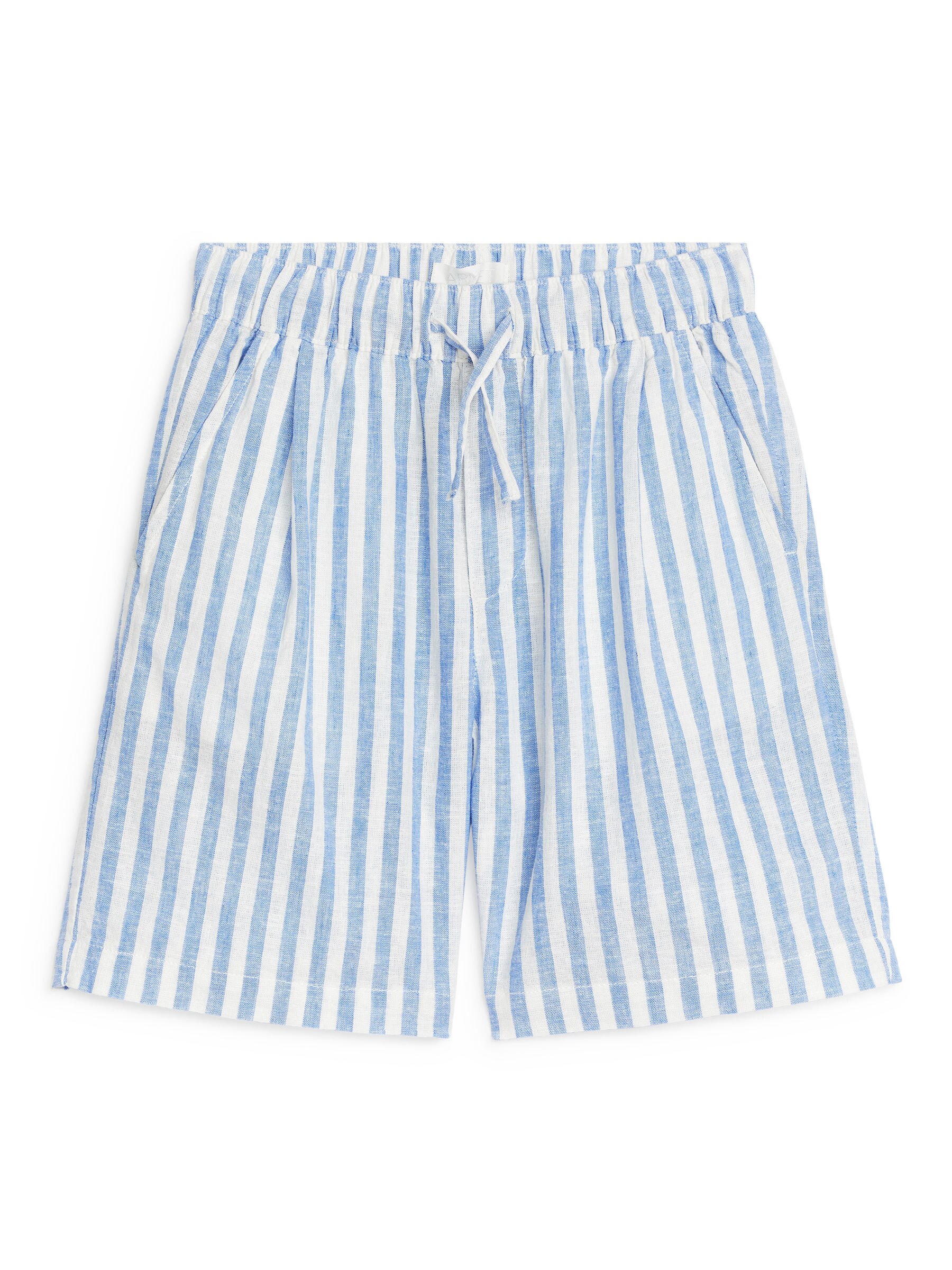 Cotton-Linen Shorts - Blue/White - Regular fit - Children - StillMedia/DescriptiveStillLife - 1