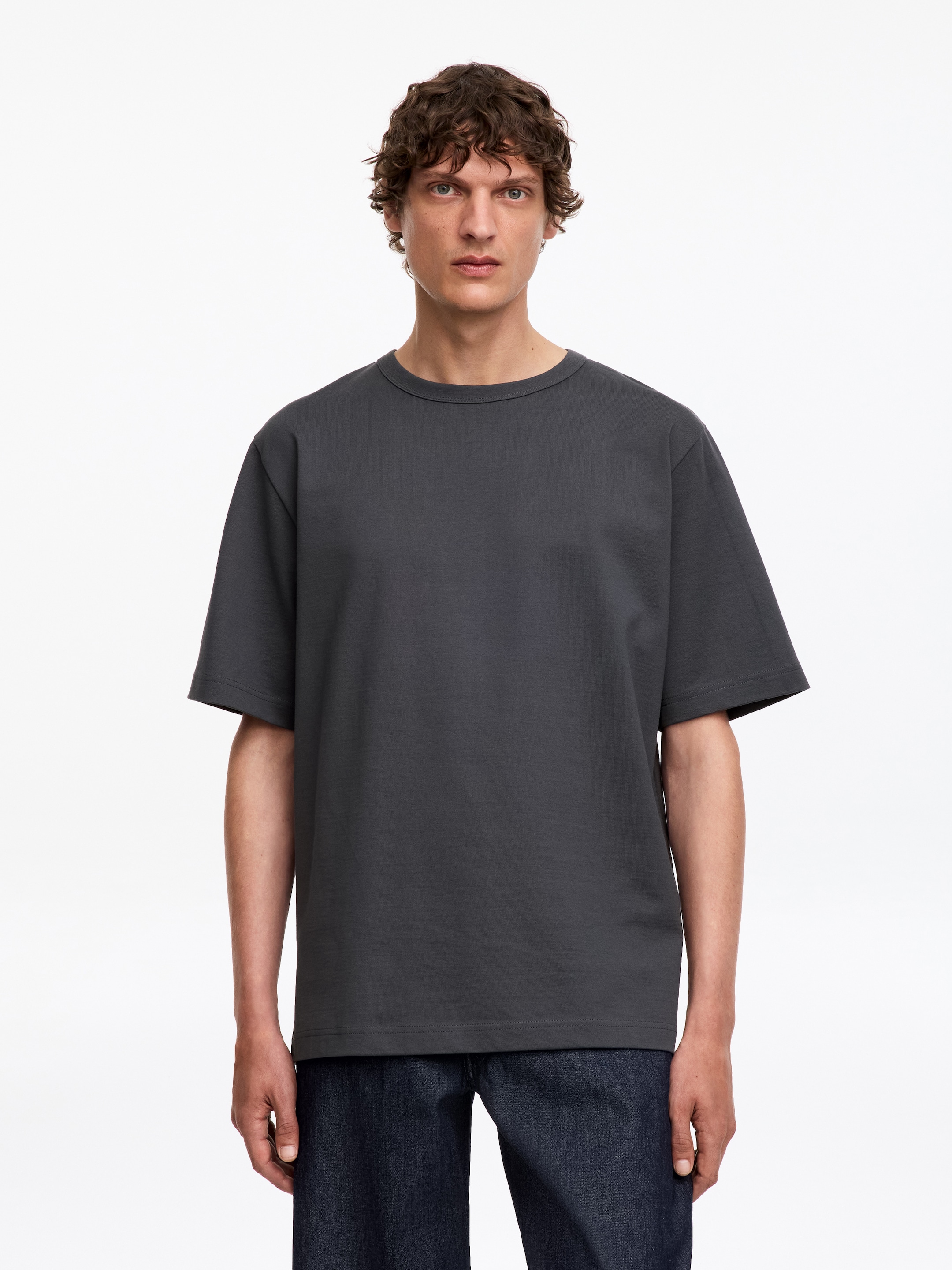 Camiseta oversize de 270 GSM-Grey-19056