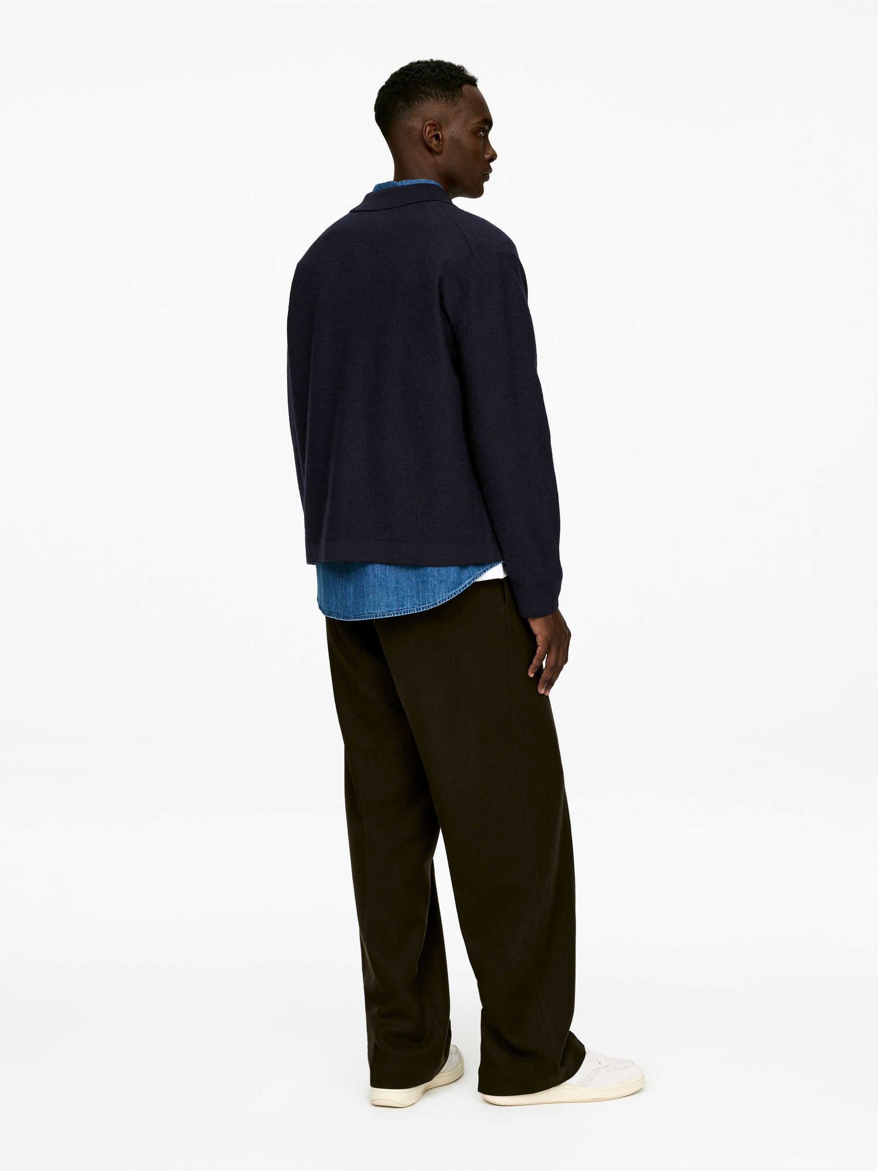 Cardigan en laine bouillie - Bleu foncé - Regular fit - Homme - StillMedia/Lookbook - 3