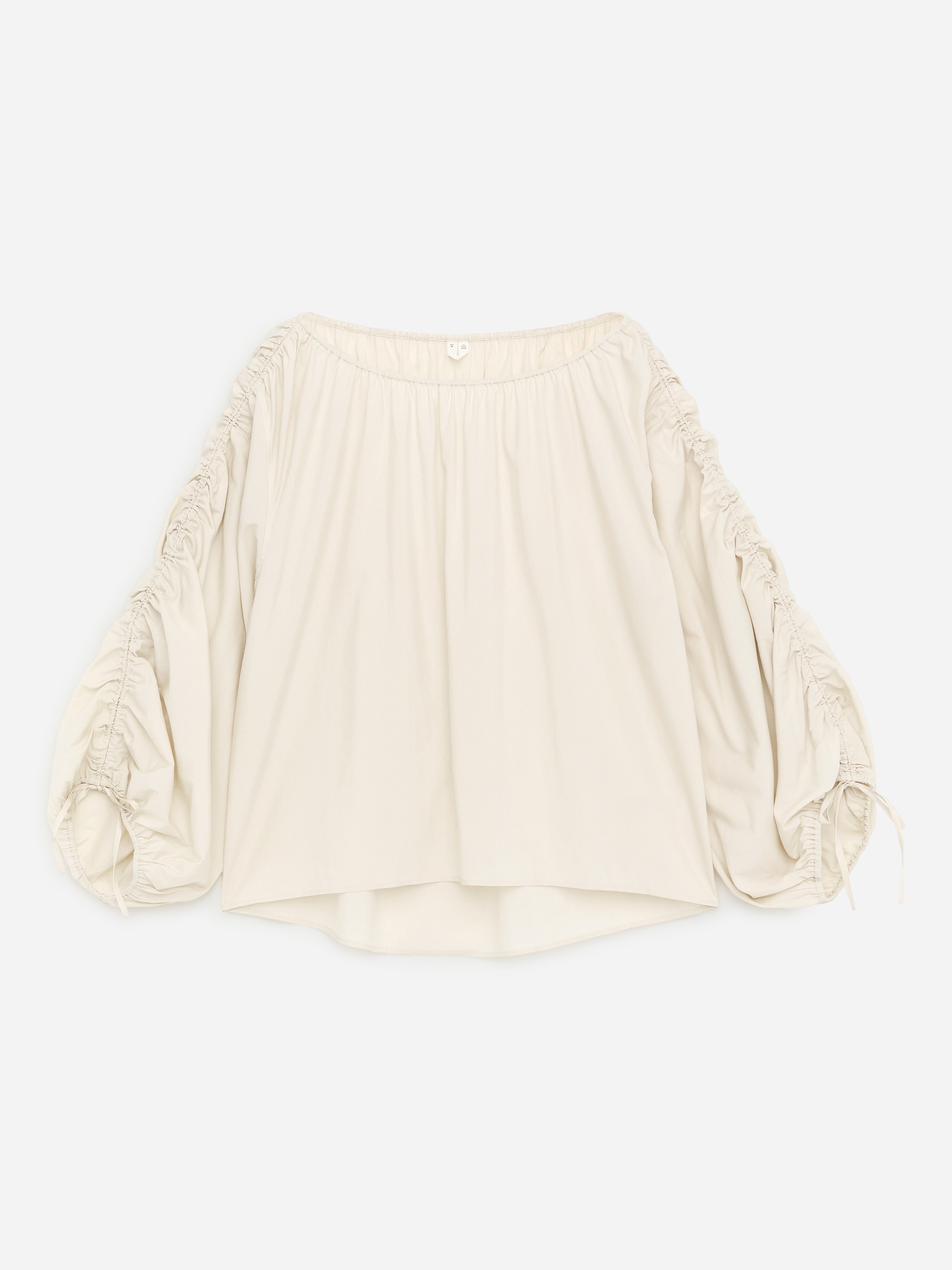 Draperad blus-Beige-18585