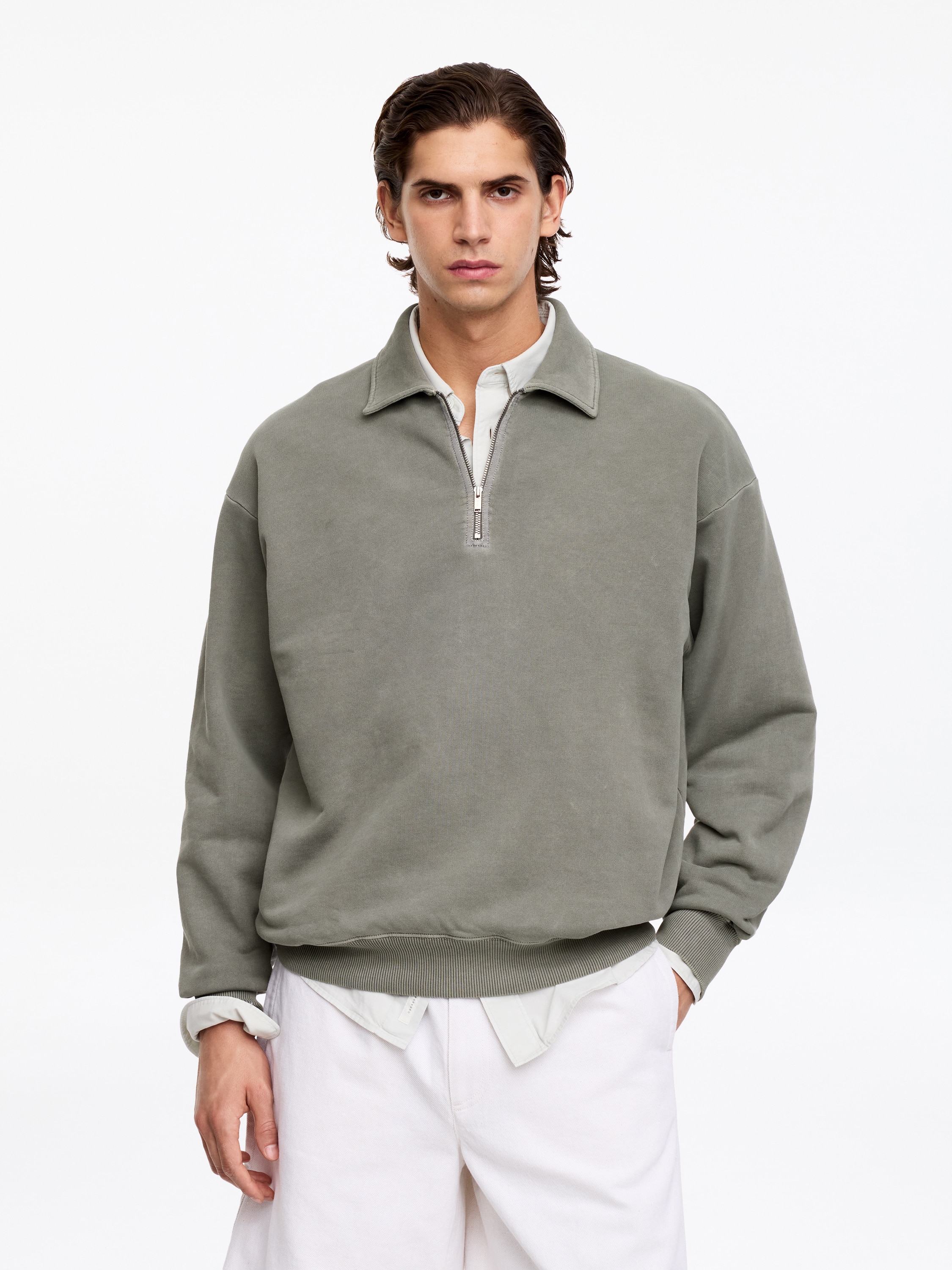 Half-Zip Sweatshirt – Grey – ARKET EU