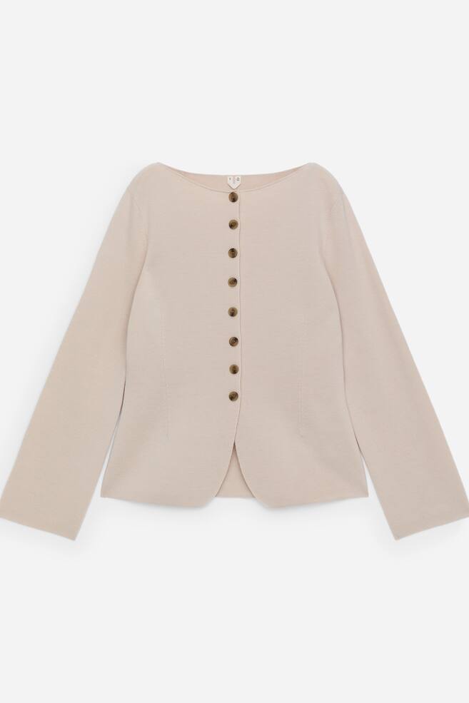Merino Wool Cardigan - Beige - 1