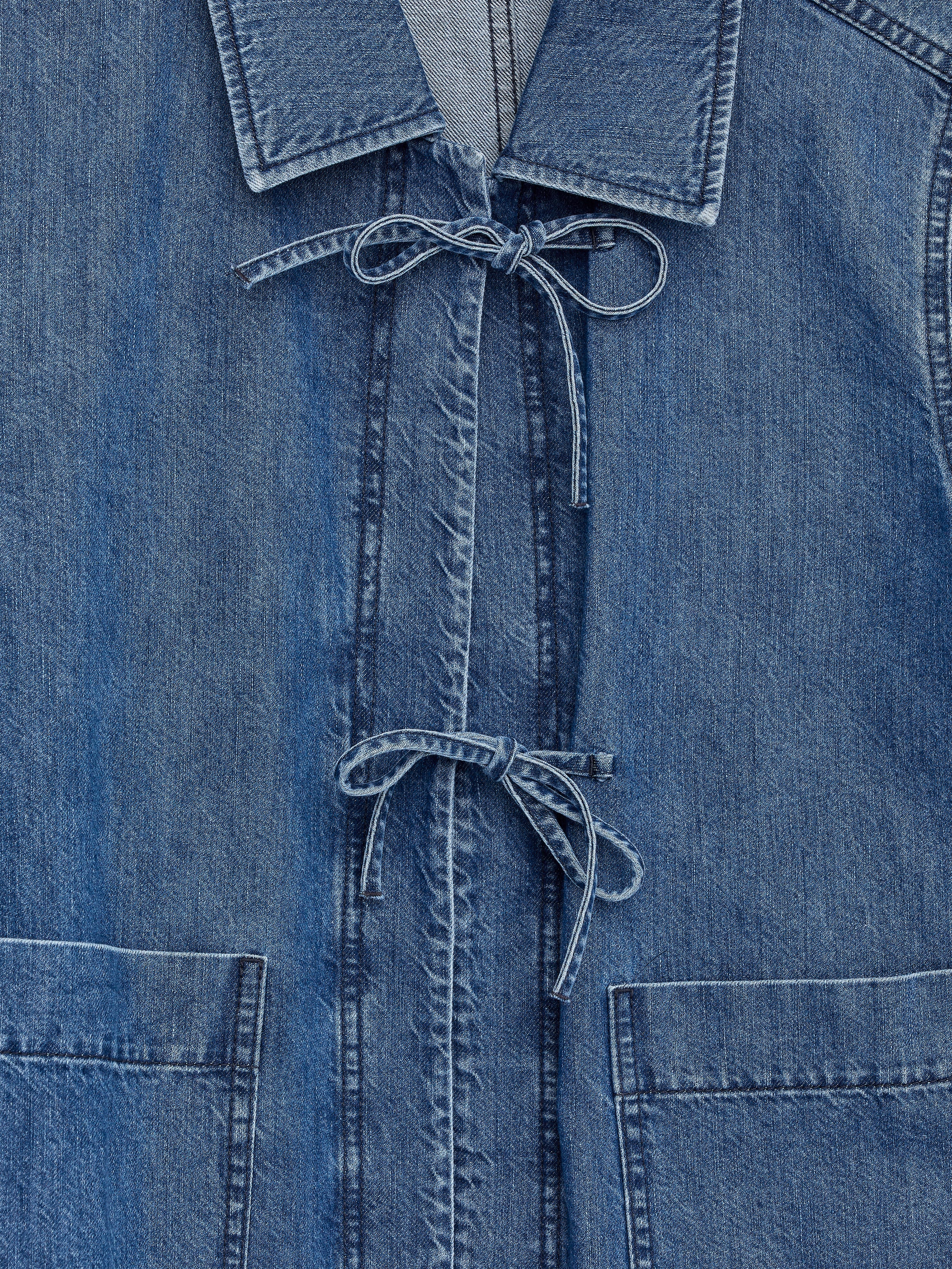 Denim-Overshirt mit Bindedetails - Blau - Regular Fit - Women - StillMedia/DescriptiveDetail - 2