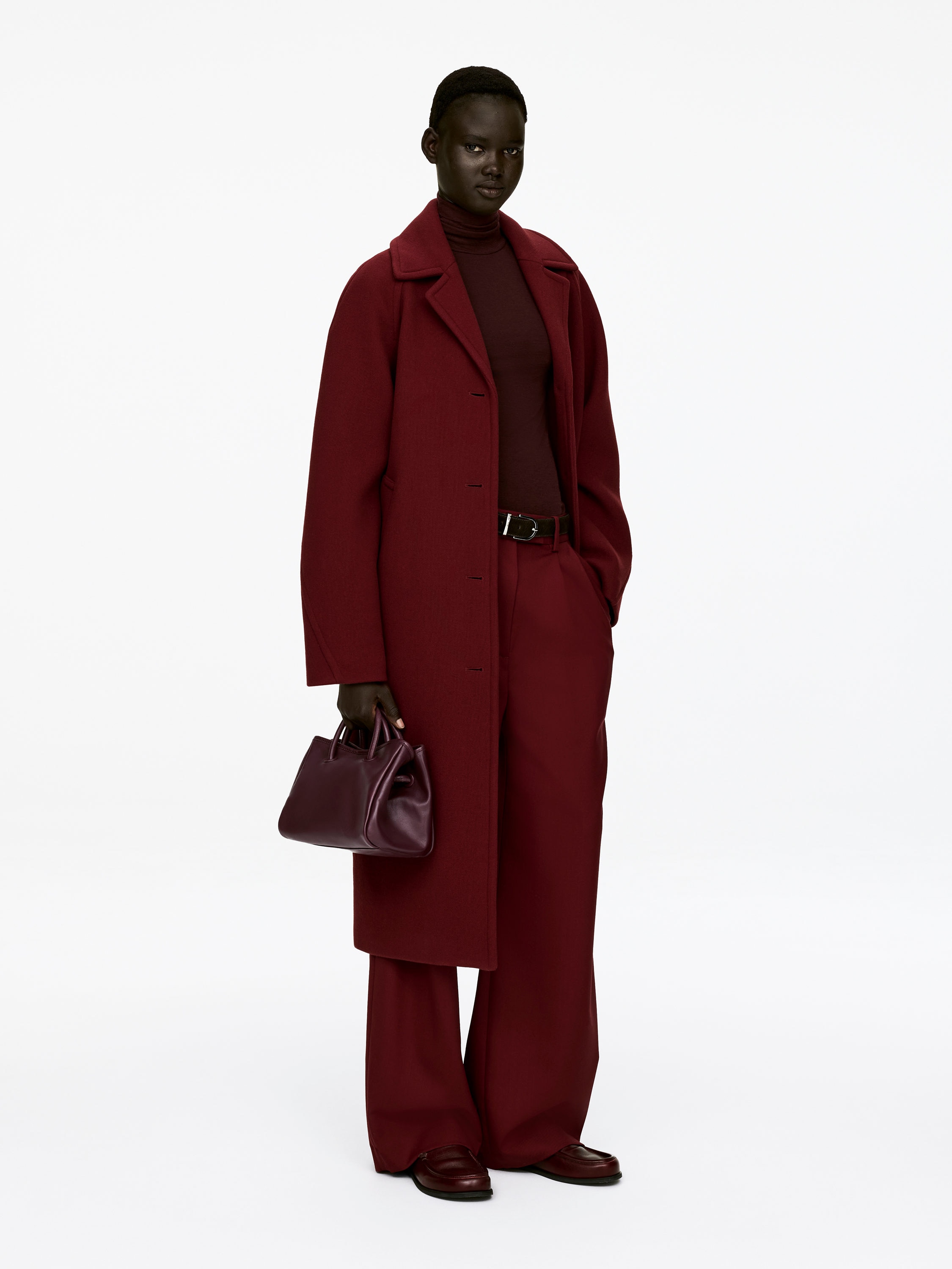 Sac à bandoulière en cuir - Rouge foncé - Femme - StillMedia/Lookbook - 6