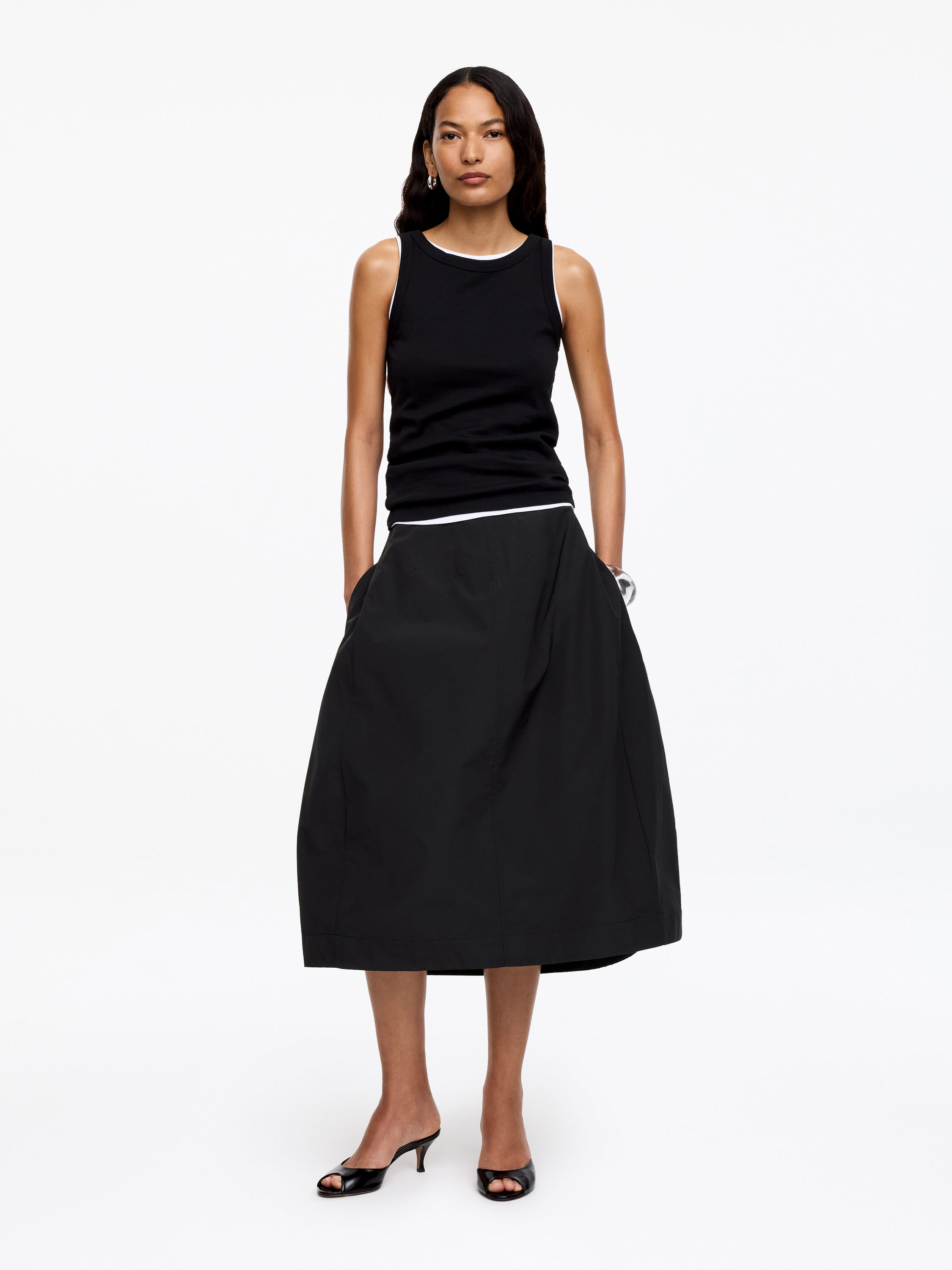 Waisted Midi Skirt - Black - Women - ARKET NO