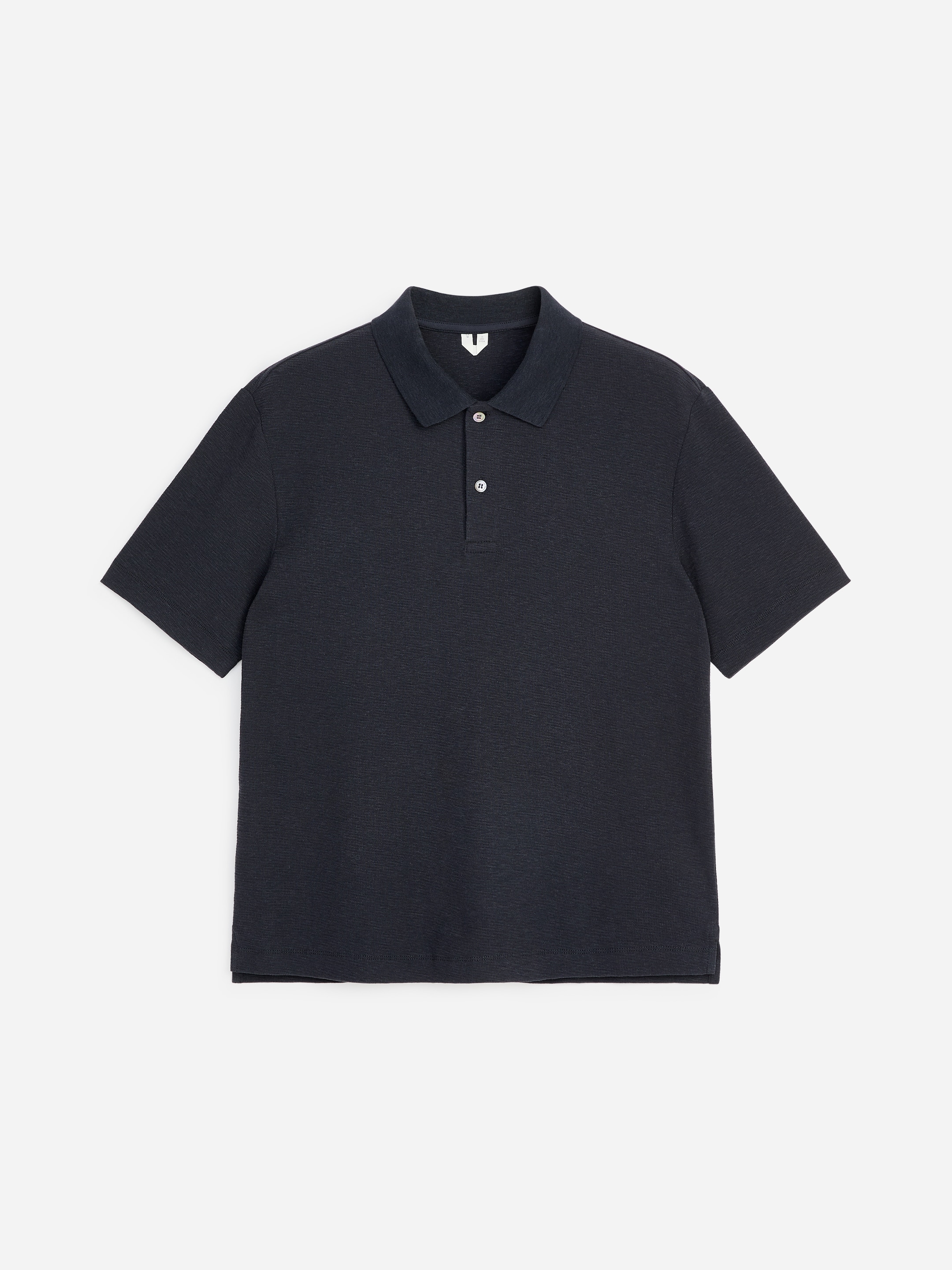 Cotton Linen Polo Shirt - Dark Blue - Regular fit - Men - StillMedia/DescriptiveStillLife - 1