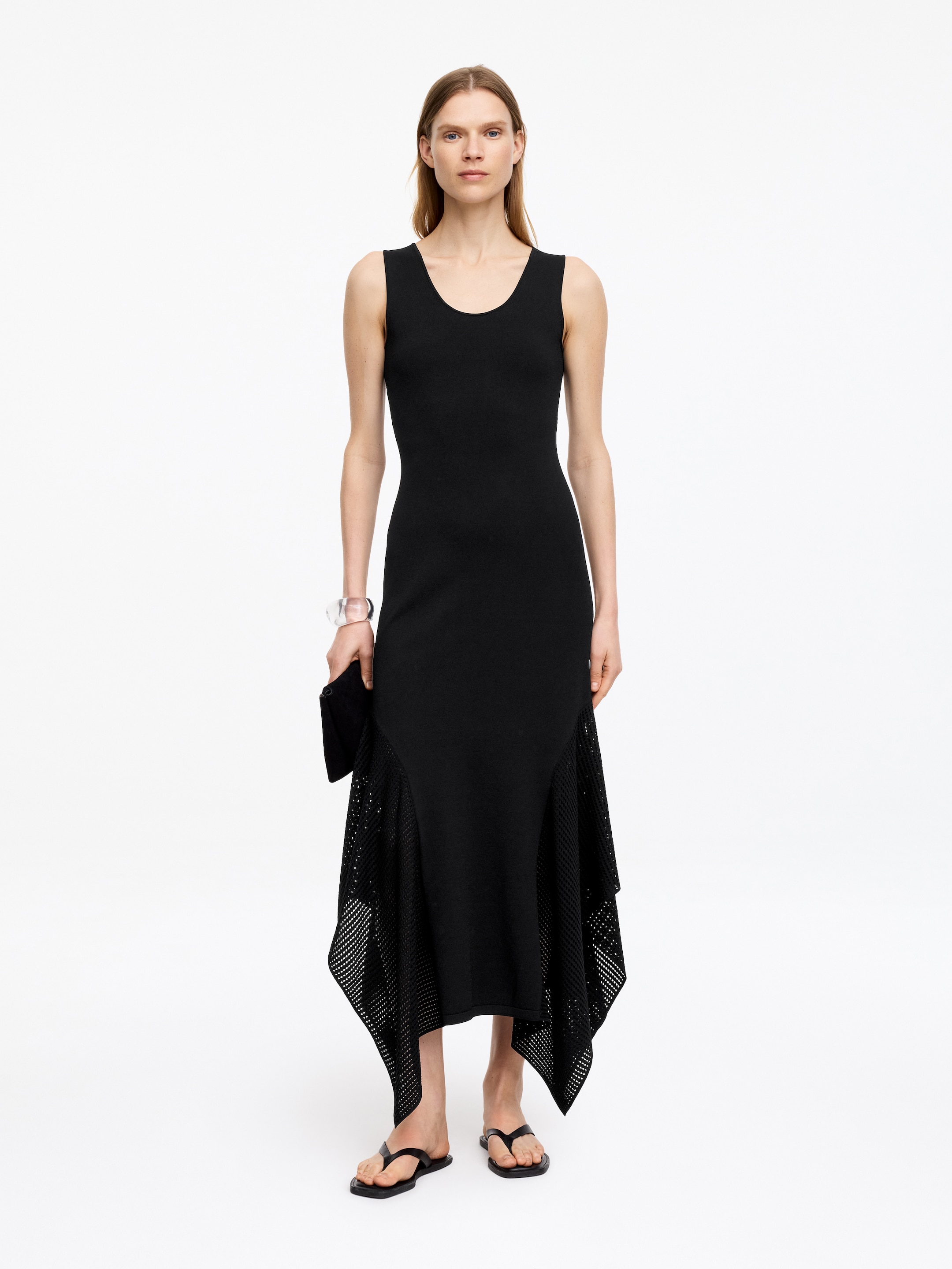 Draped Knit Dress - Black - Slim fit - Women - StillMedia/Lookbook - 2