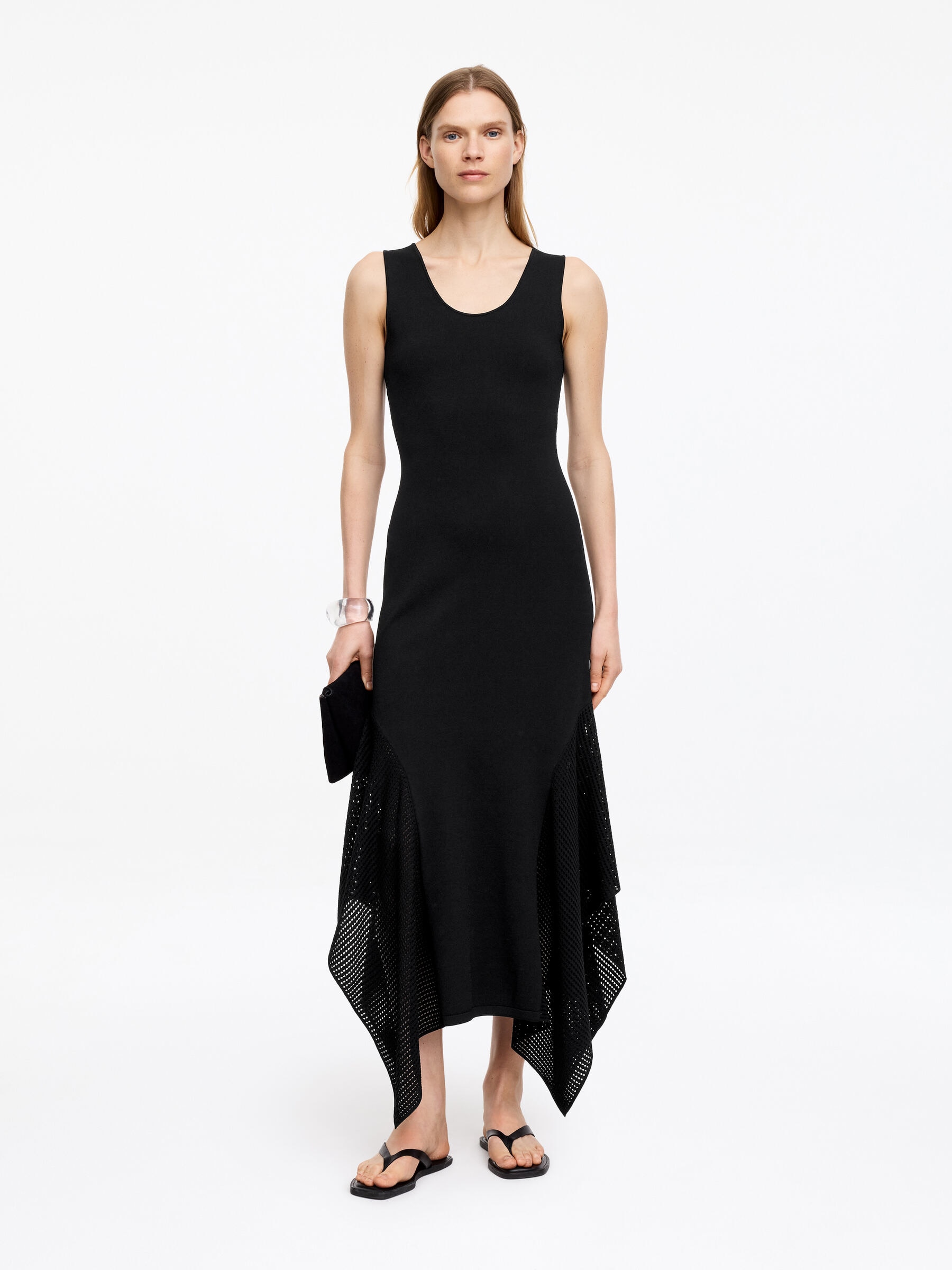 Draped Knit Dress-#272627-18788