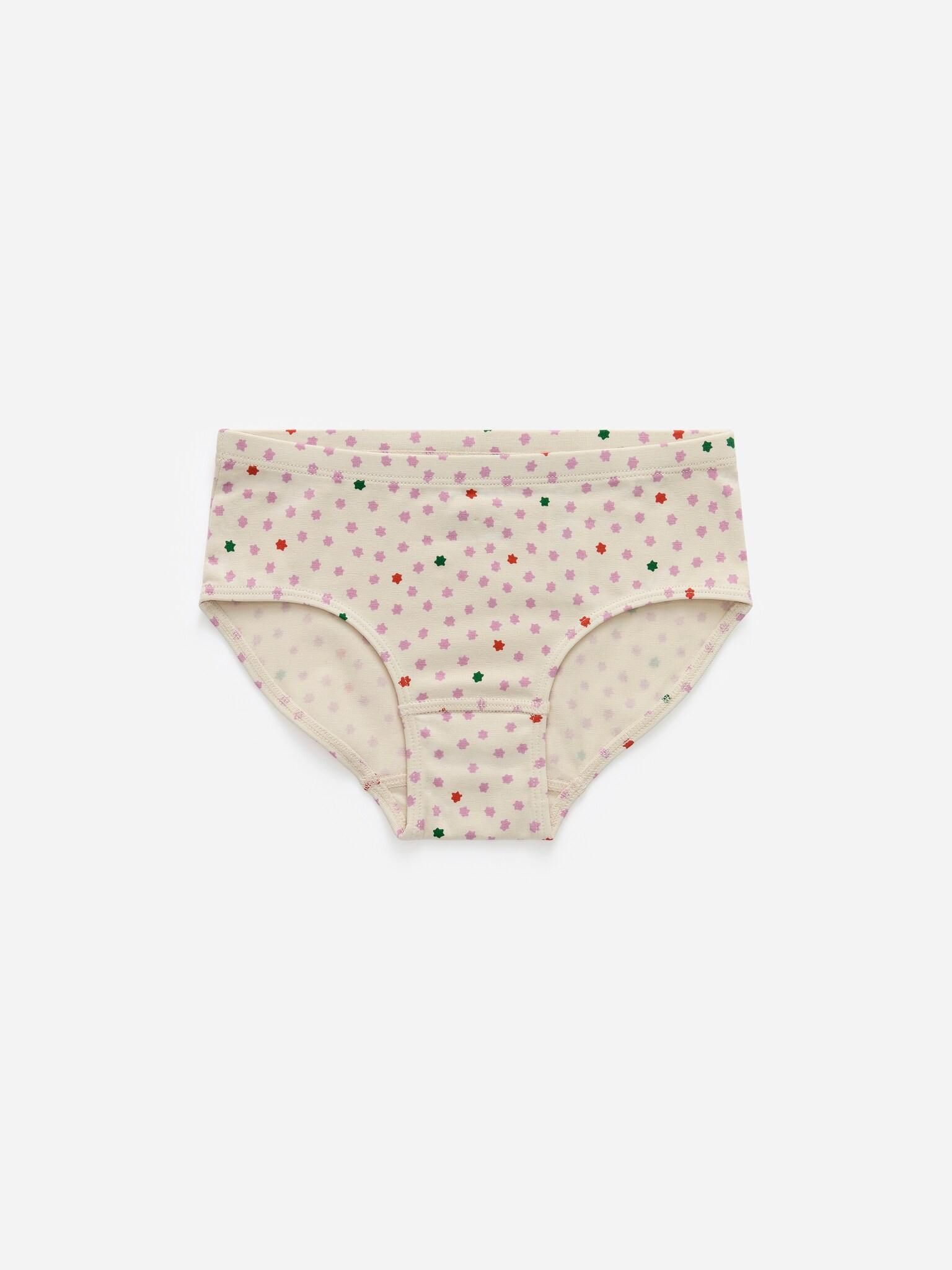 Lot de 3 culottes en jersey de coton - Blanc cassé/Rouge/Rose/Blanc cassé/Mauve/Rose/Bleu/Beige - 2