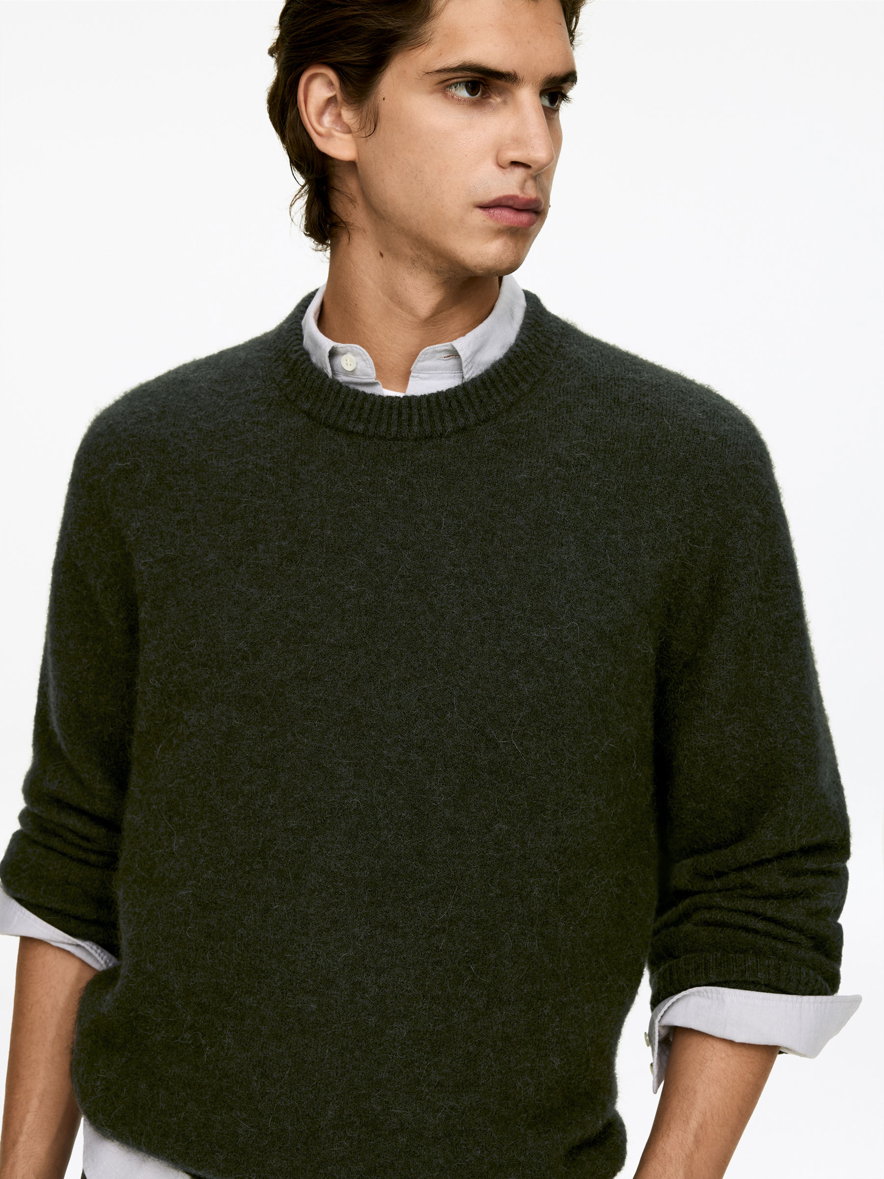 Alpaca-Wool Blend Jumper - Dark Green - Regular fit - Men - StillMedia/Lookbook - 4
