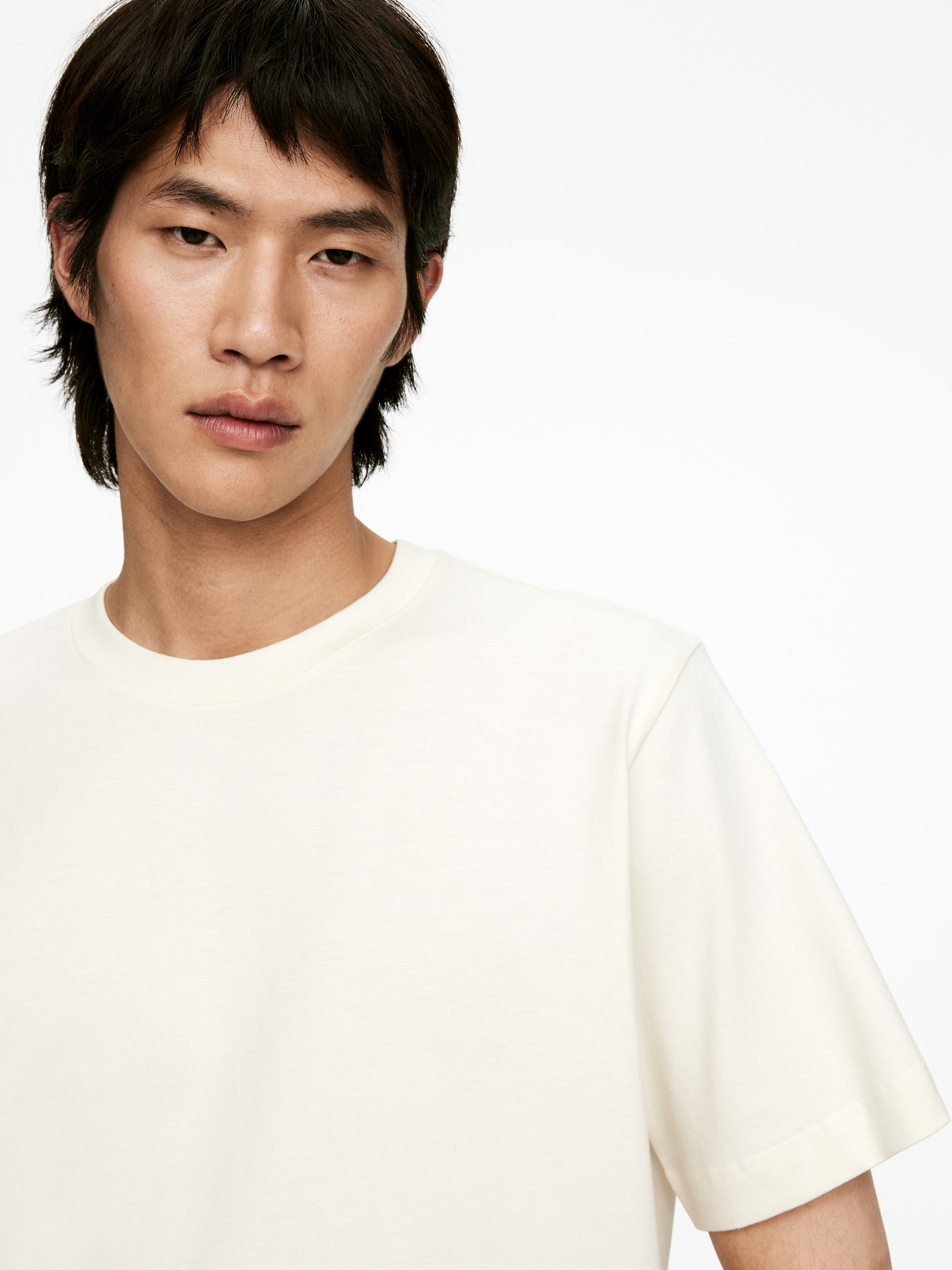 Größeres Bild ansehen: Lockeres T-Shirt, 220 GSM - Off-White - Men | H&M DE 4