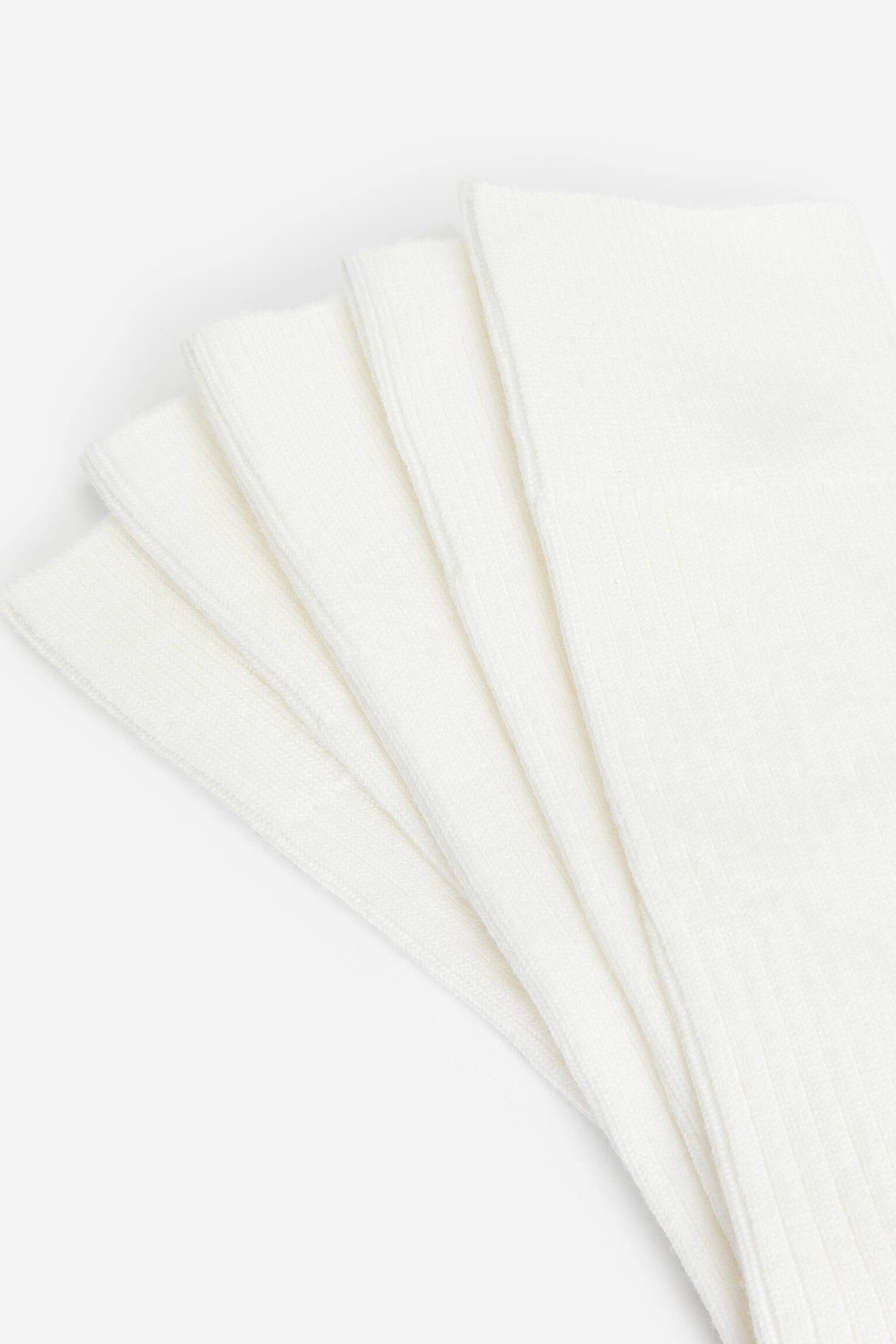 Strumpor i supimabomull, 5-pack - Vit - 4