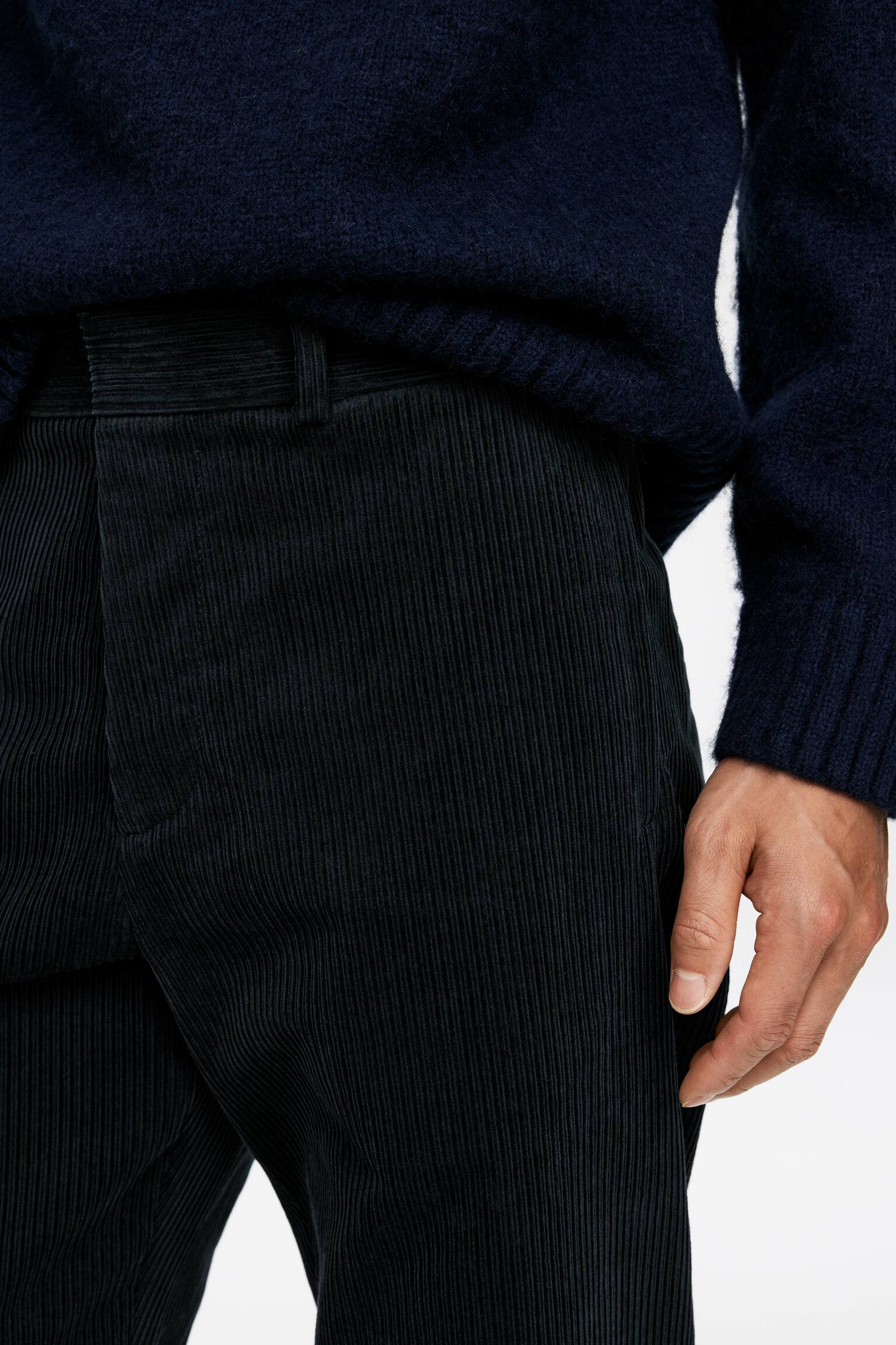 Løse kordfløyelsbukser - Mørkegrå - 3