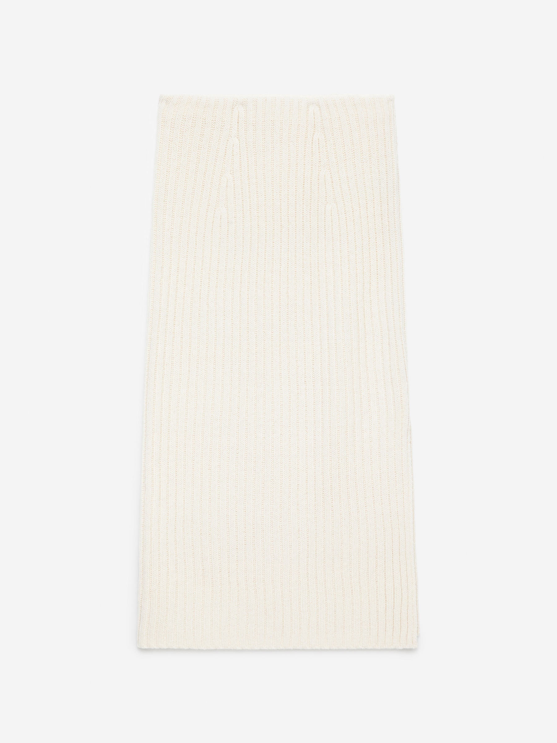 Prążkowana wełniana spódnica-Biały-13499