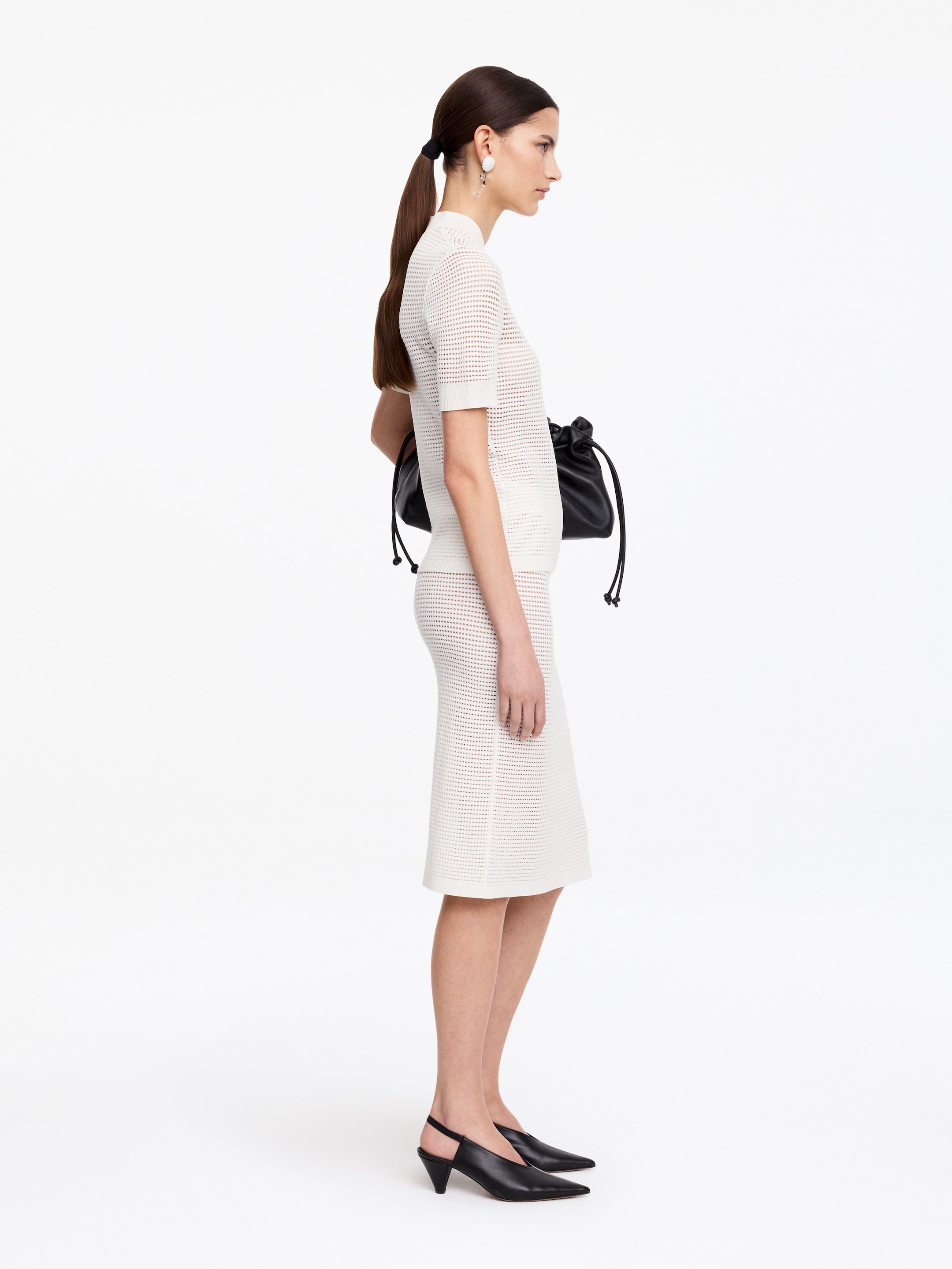 Stickad pennkjol - Vit - Regular fit - Women - StillMedia/Lookbook - 4