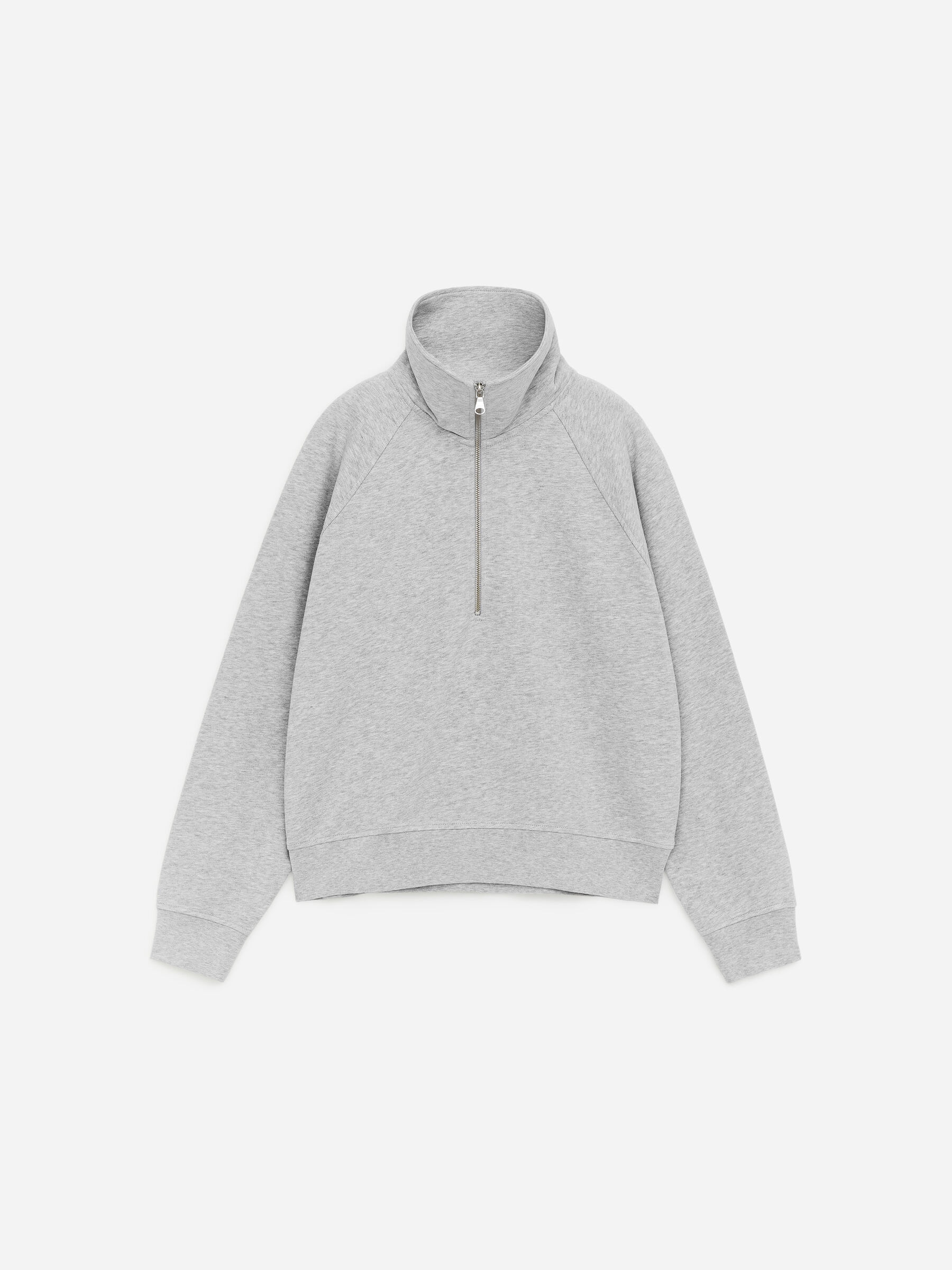 French-Terry-Sweatshirt mit kurzem Reißverschluss - Grau - Relaxed Fit - Damen - StillMedia/DescriptiveStillLife - 1