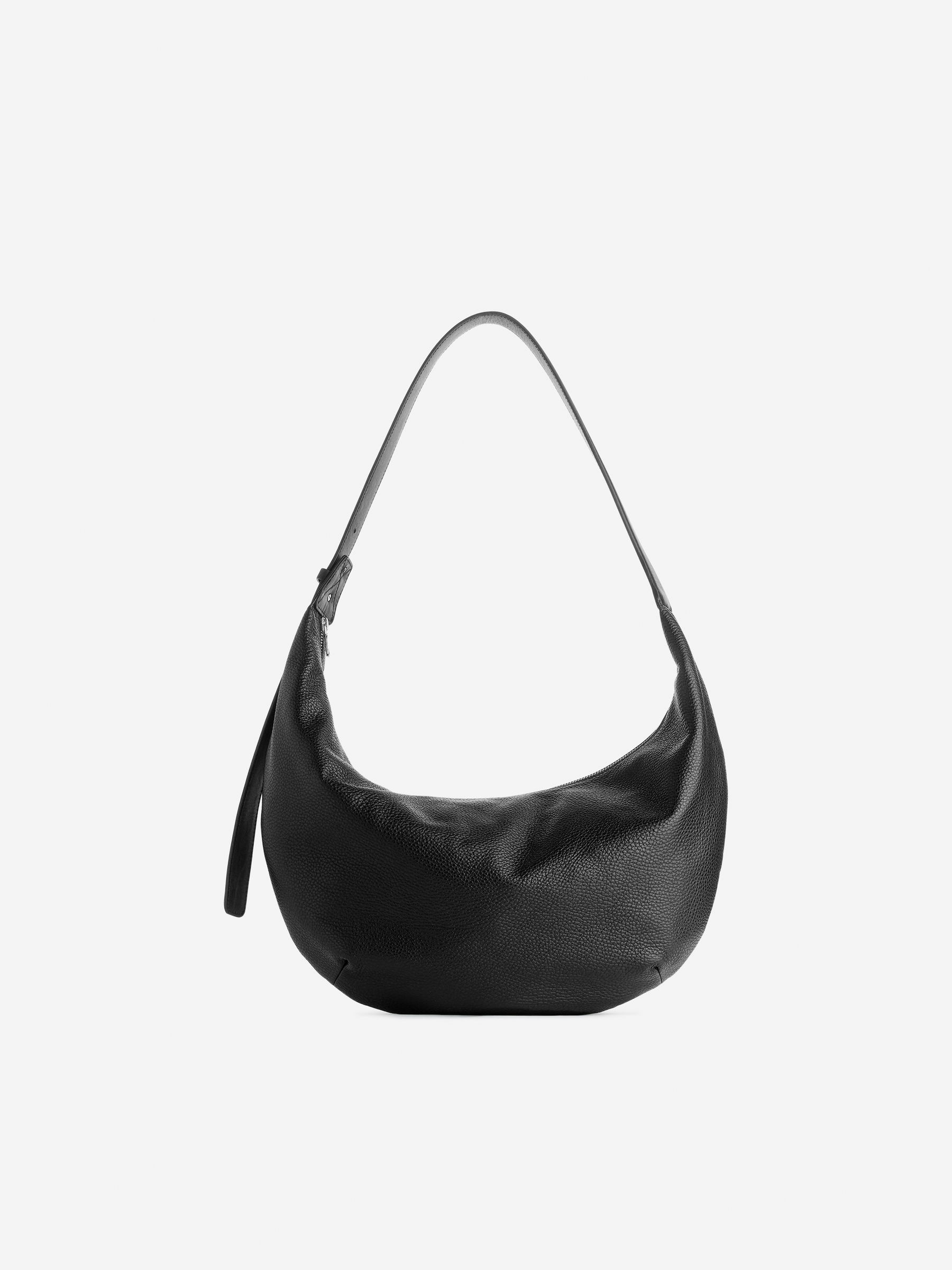 Curved Leather Bag - Black - Women - StillMedia/DescriptiveStillLife - 3