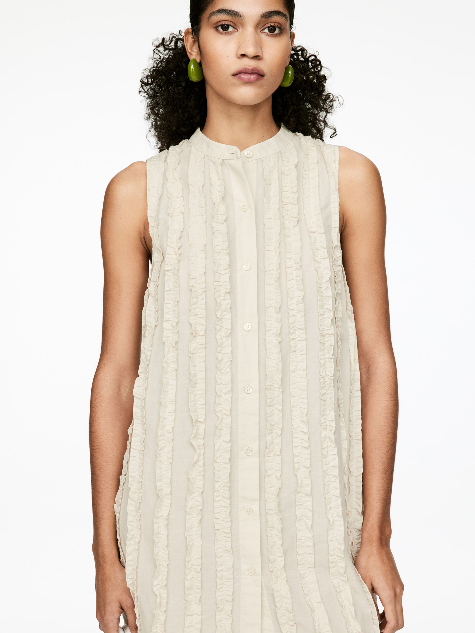 Frill Mini Dress - Off White - Regular fit - Women - StillMedia/Lookbook - 3