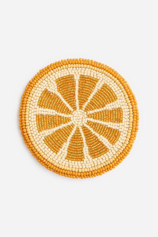 Skleněný korálkový podtácek - Oranžová/Citronová - 1