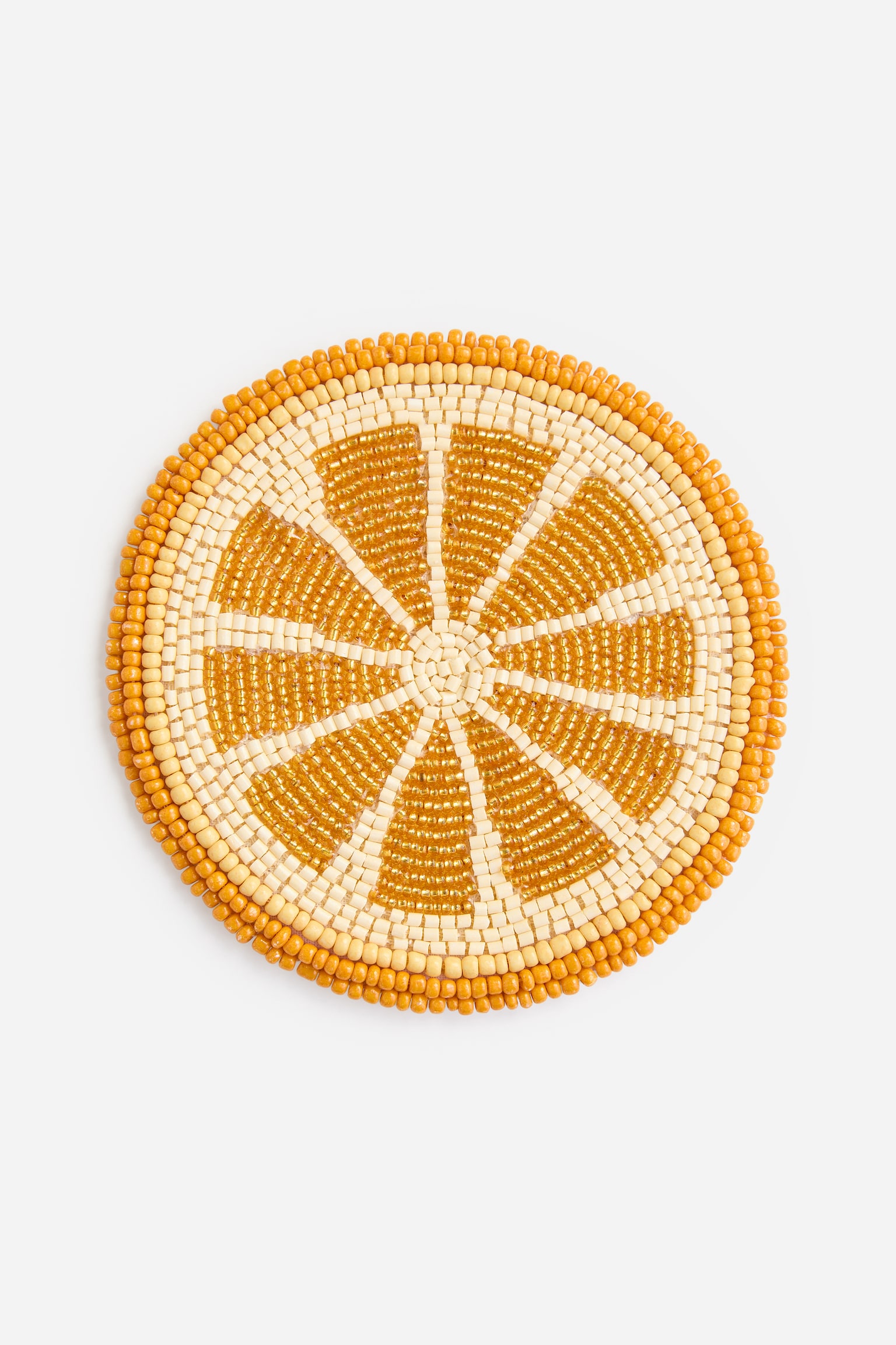 Sottobicchiere in perline di vetro - Arancione/Limone