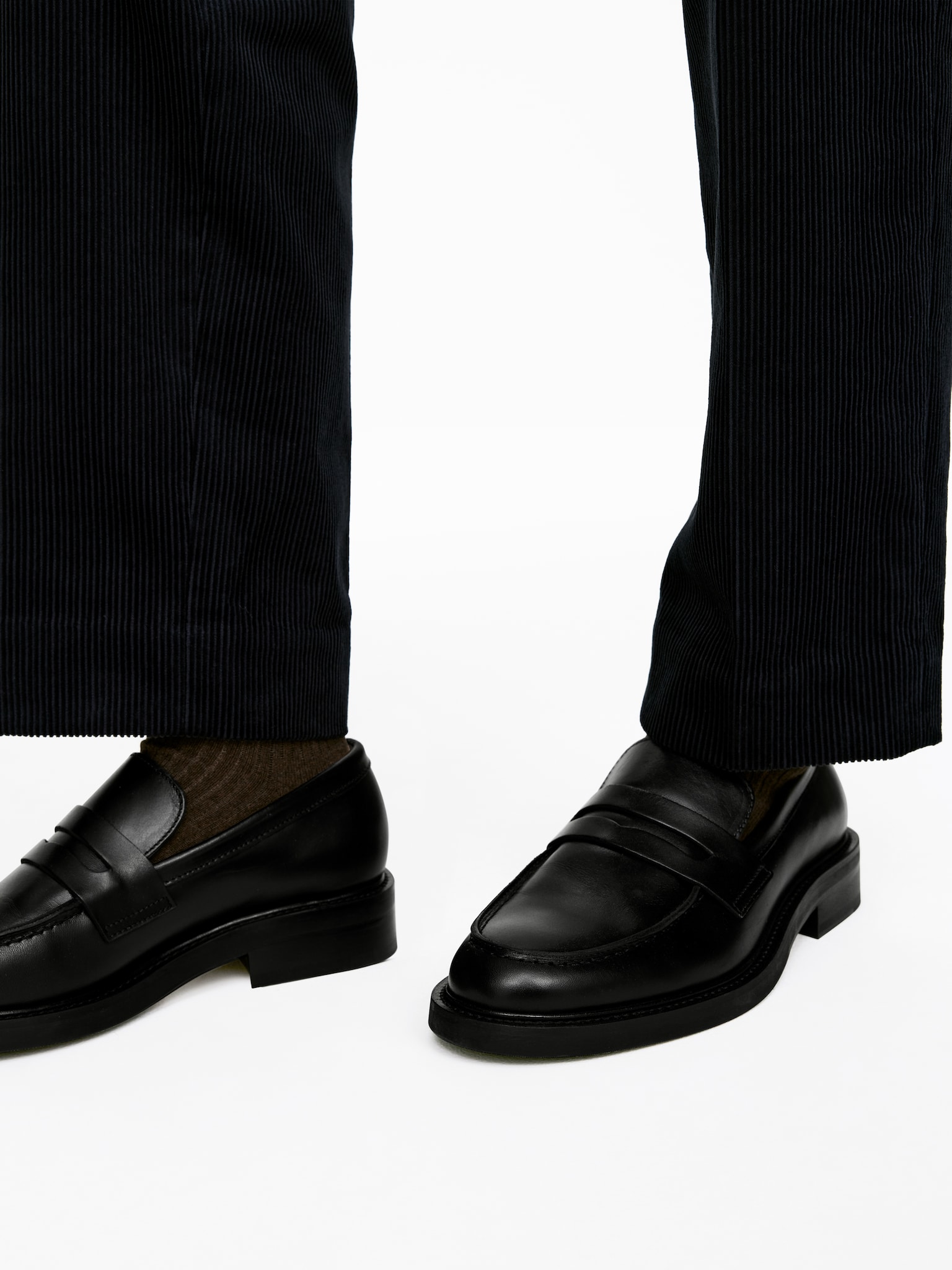 Leather Penny Loafers - Black