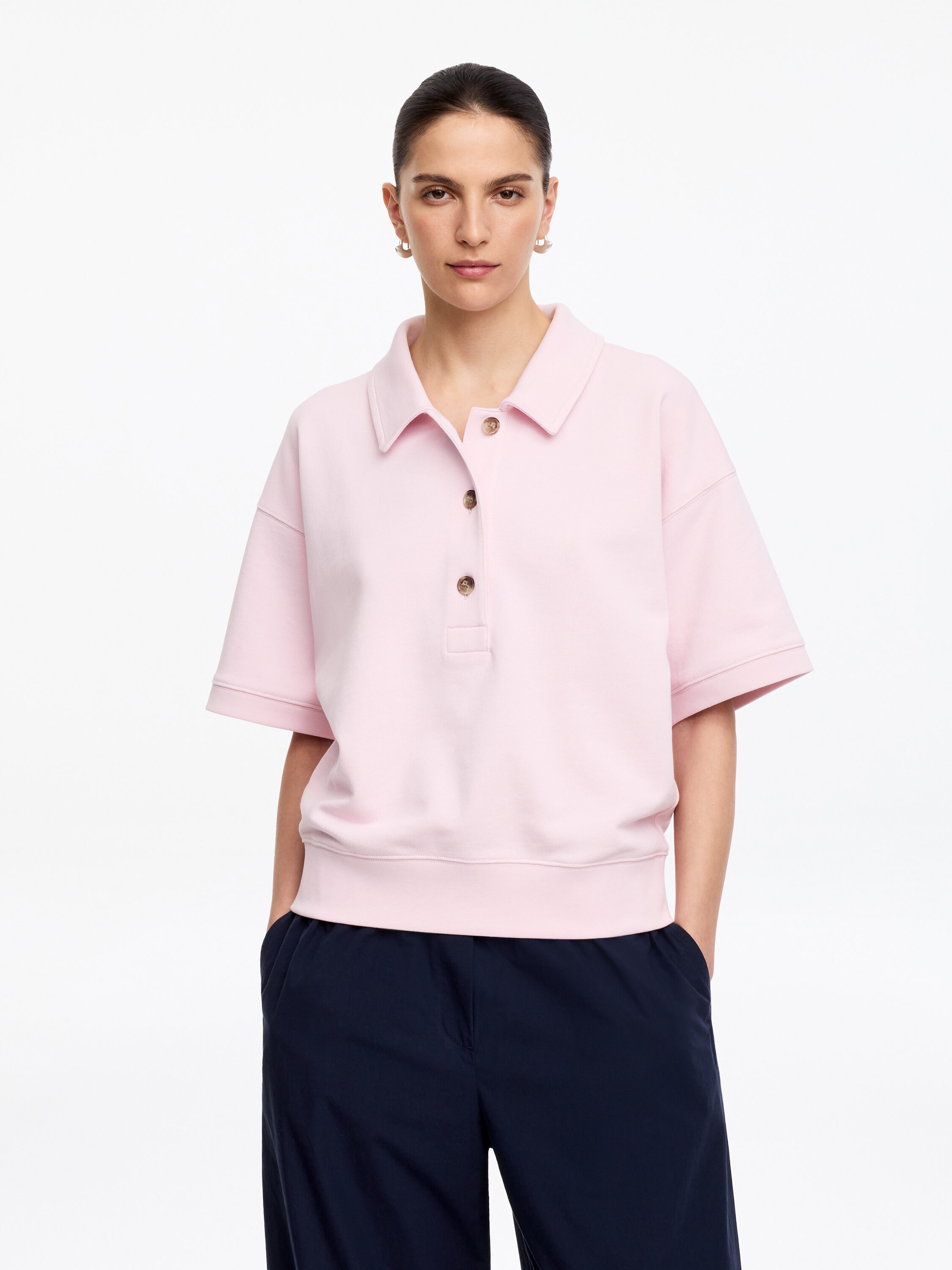 French Terry Polo Sweatshirt