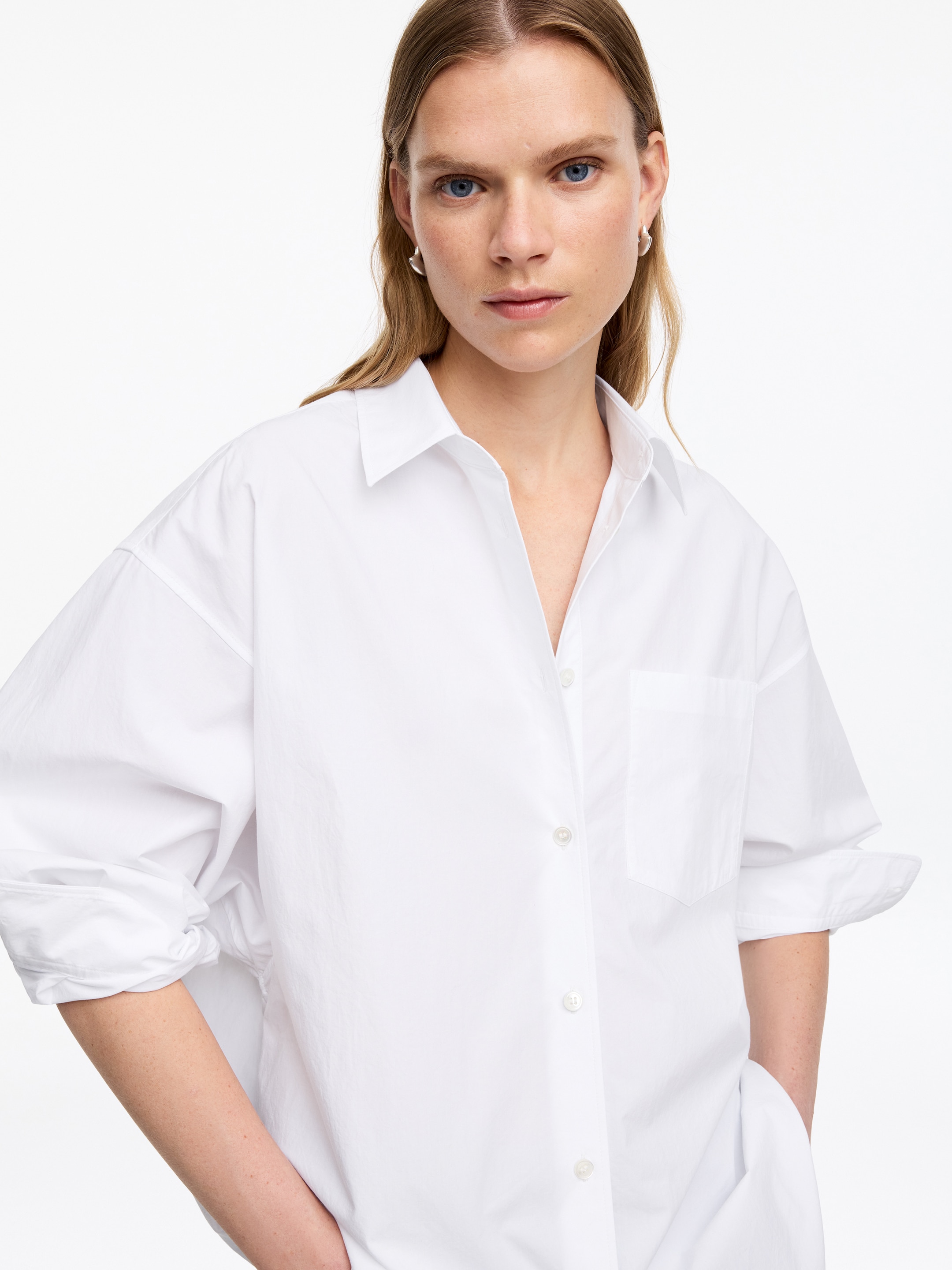 Oversized Batwing Shirt - White - Oversized - Women - StillMedia/Lookbook - 4