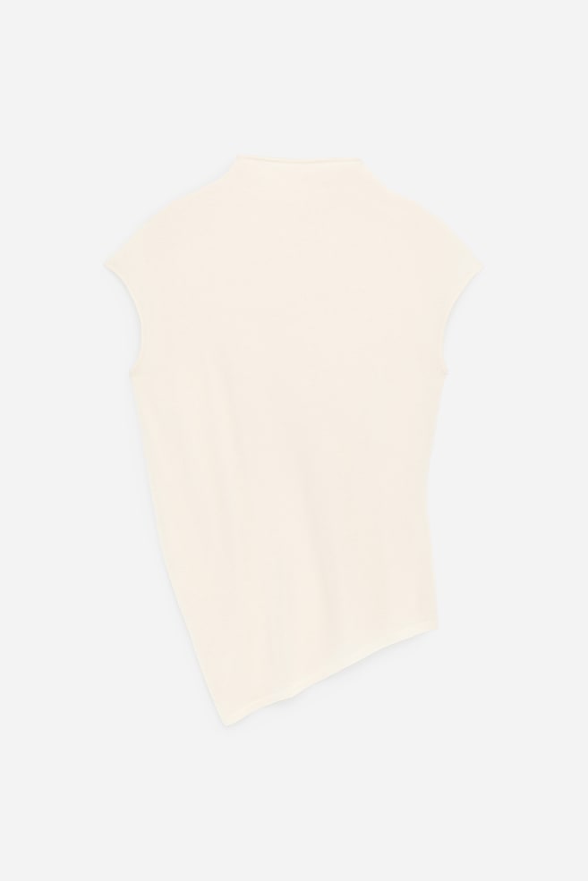 Haut drapé en pur cachemire - Blanc cassé/gris - 1