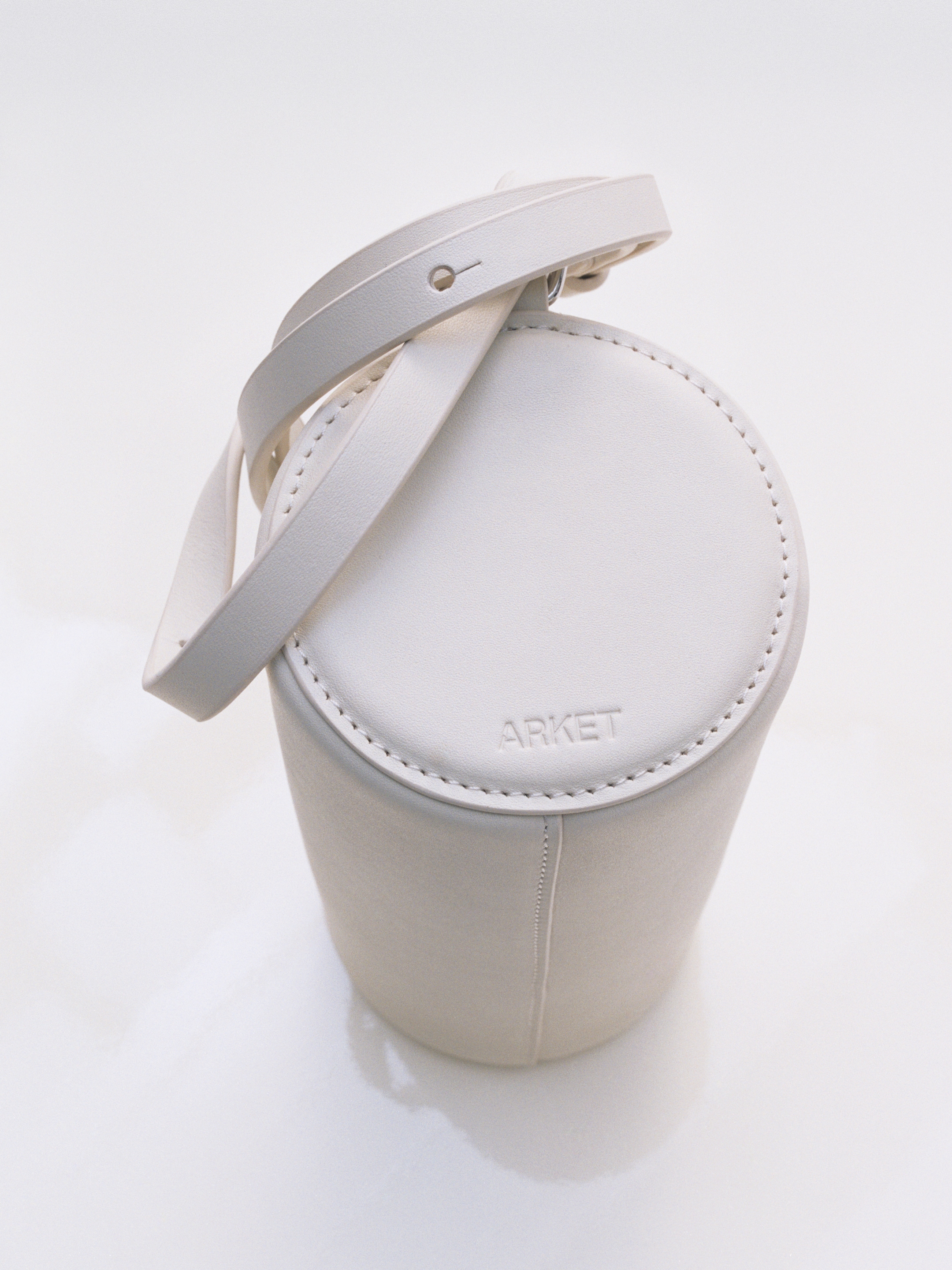 Borsa a spalla cilindrica in pelle - Bianco sporco - women - StillMedia/Environmental - 1