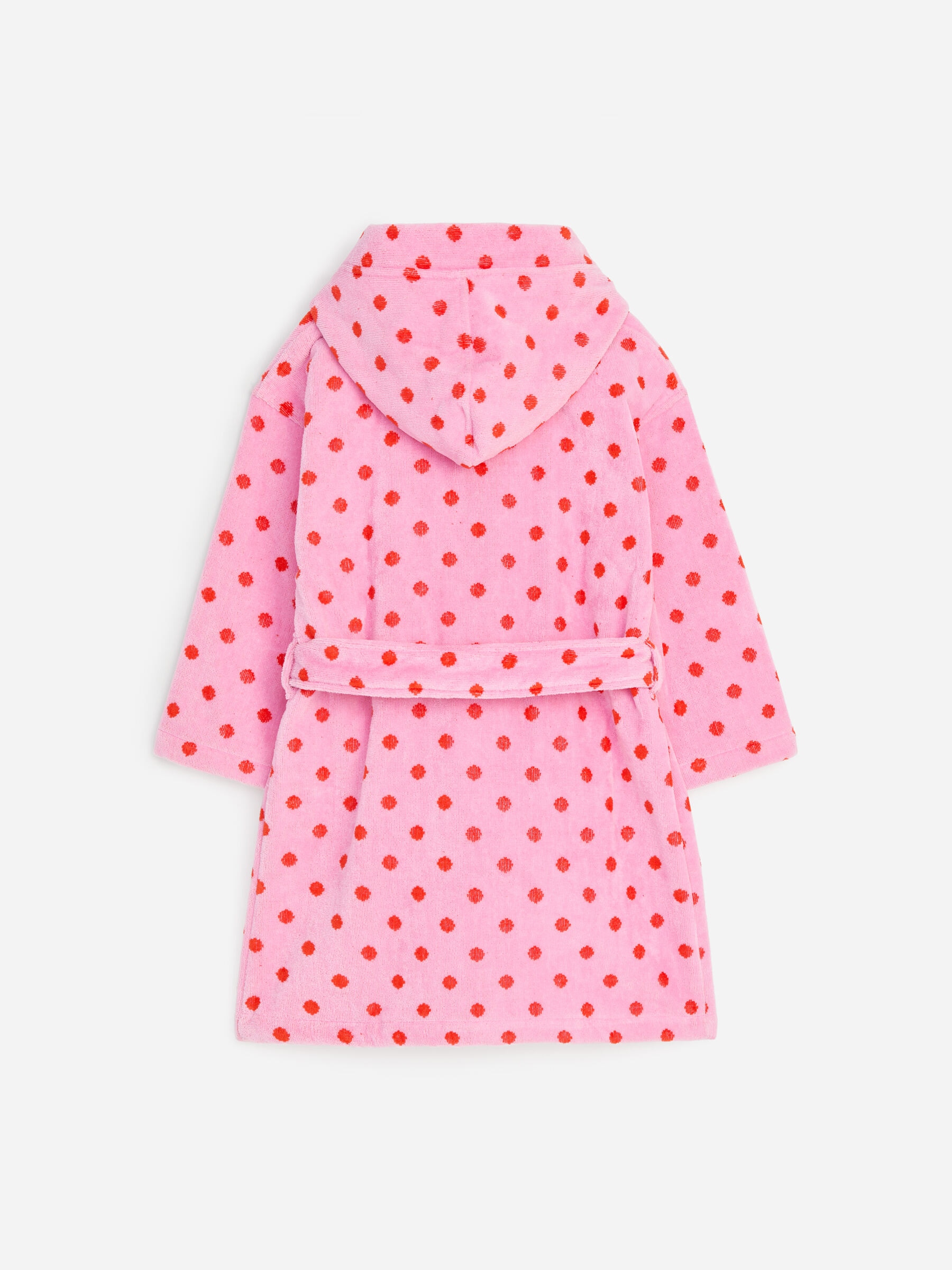 Cotton Terry Bathrobe - Pink/Red Polkadots - Regular fit - Children - StillMedia/DescriptiveStillLife - 1