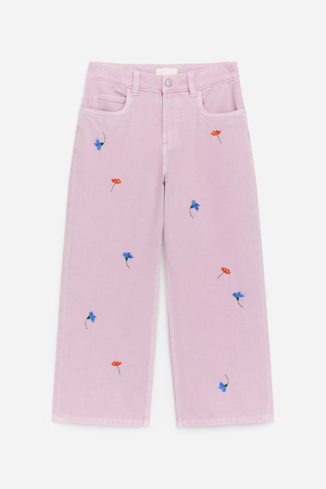 Geborduurde denimshort - Lilac/Blauw/sinaasappels/Zwart/Blauw/lieveheersbeestjes - 1