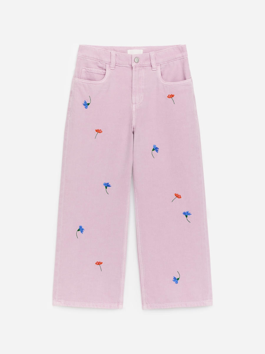 Arket Piger Lilla Embroidered Denim Trousers -, 110
