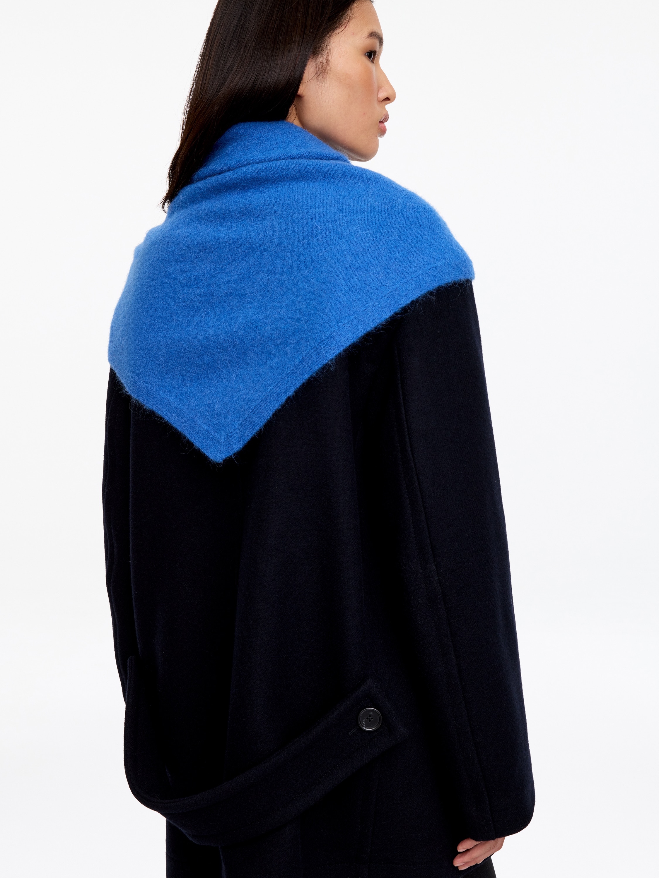Sciarpa in misto lana e alpaca - Blu/Marrone