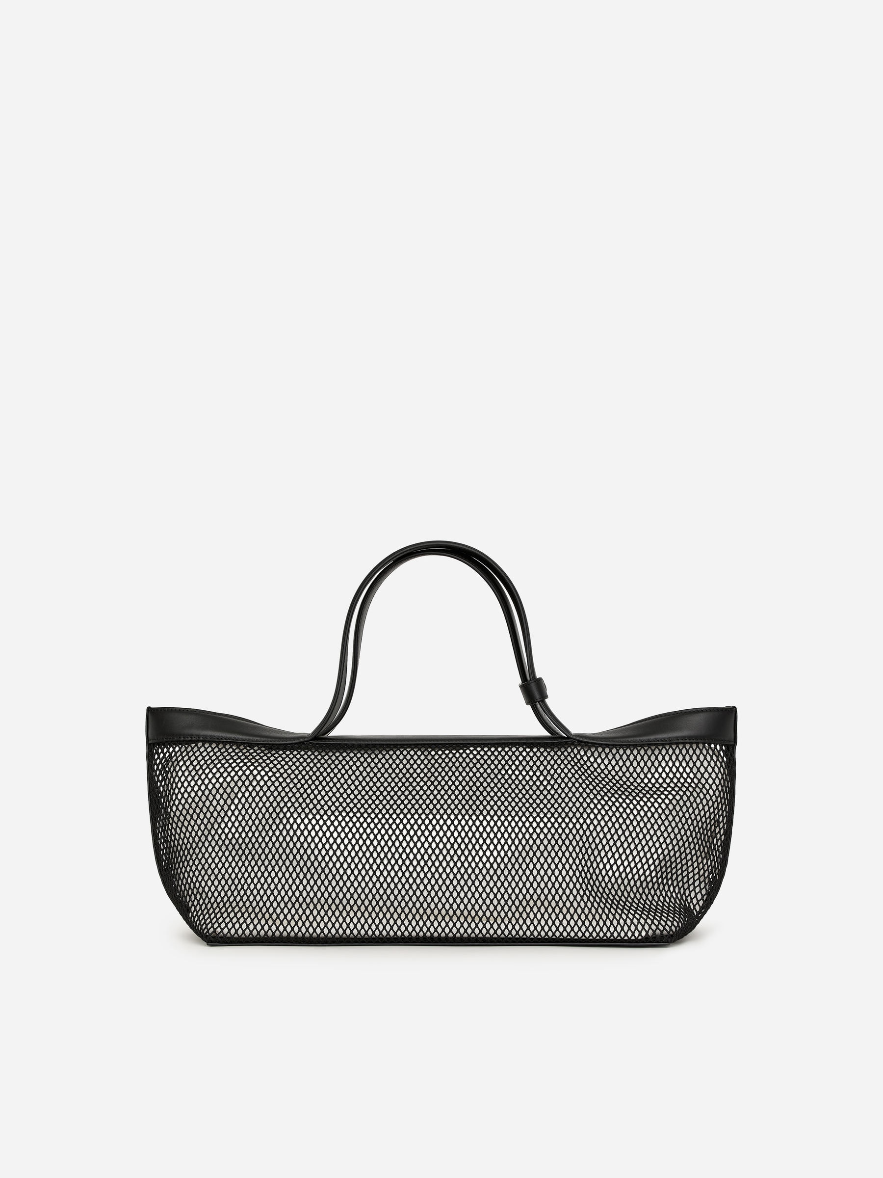 Totebag i mesh och läder-#272627-17919