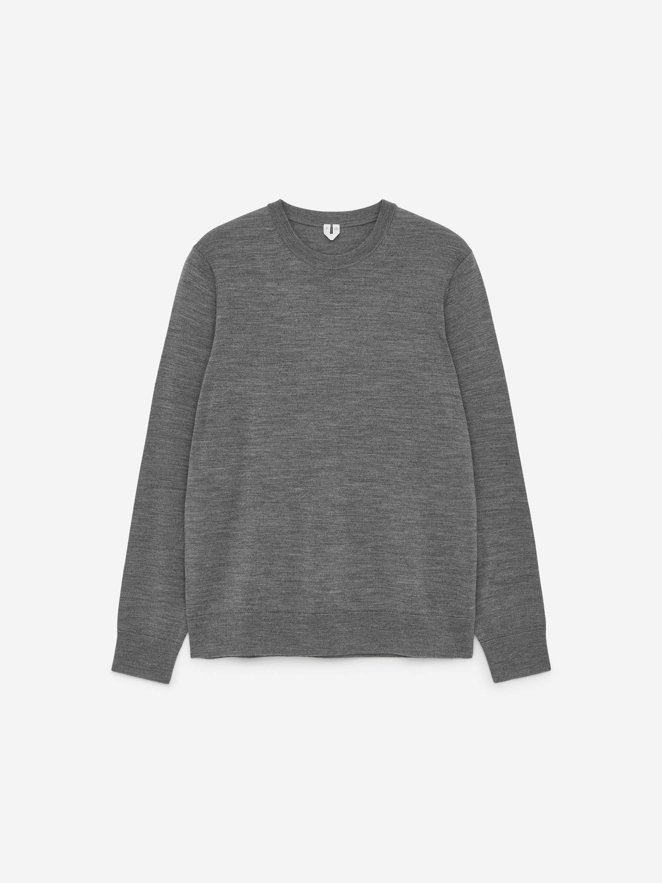 Fine-Knit Merino Jumper-#828282-12069