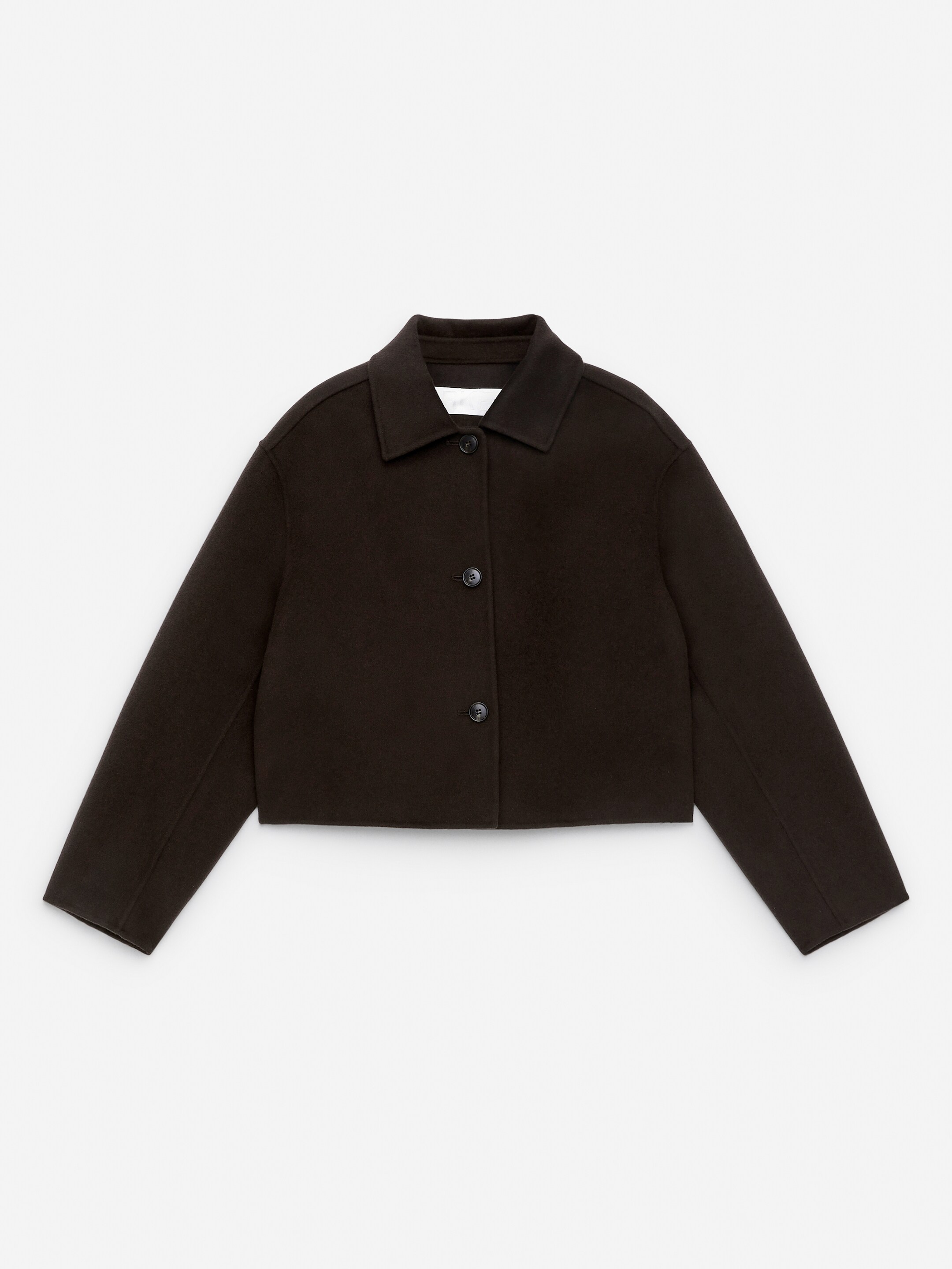 View larger image: Doublé Wool-Blend Overshirt - Dark Brown - Ladies | H&M GB 5