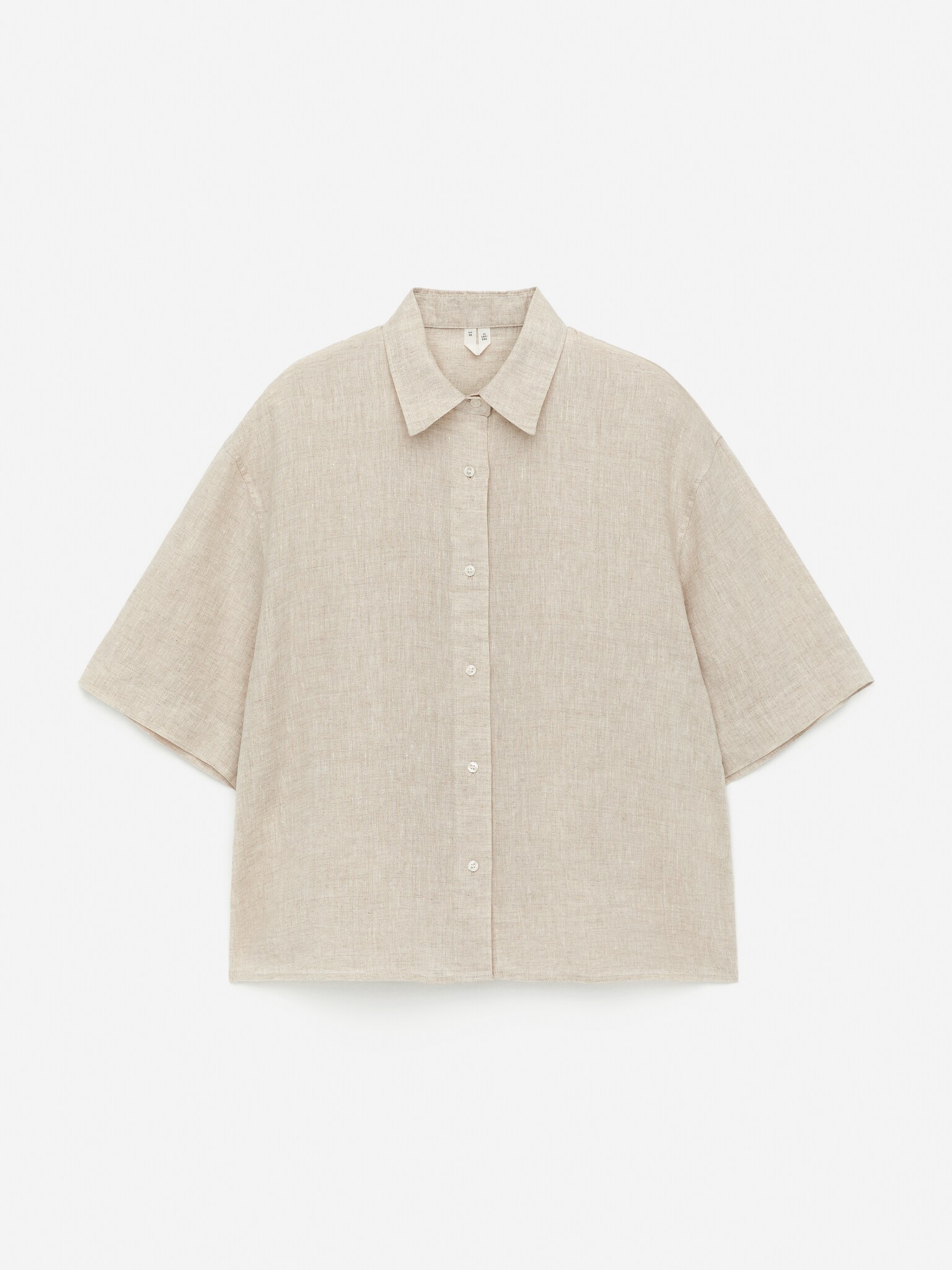 Camicia in lino dalla vestibilità rilassata - Beige/Nero/Bianco/Blu