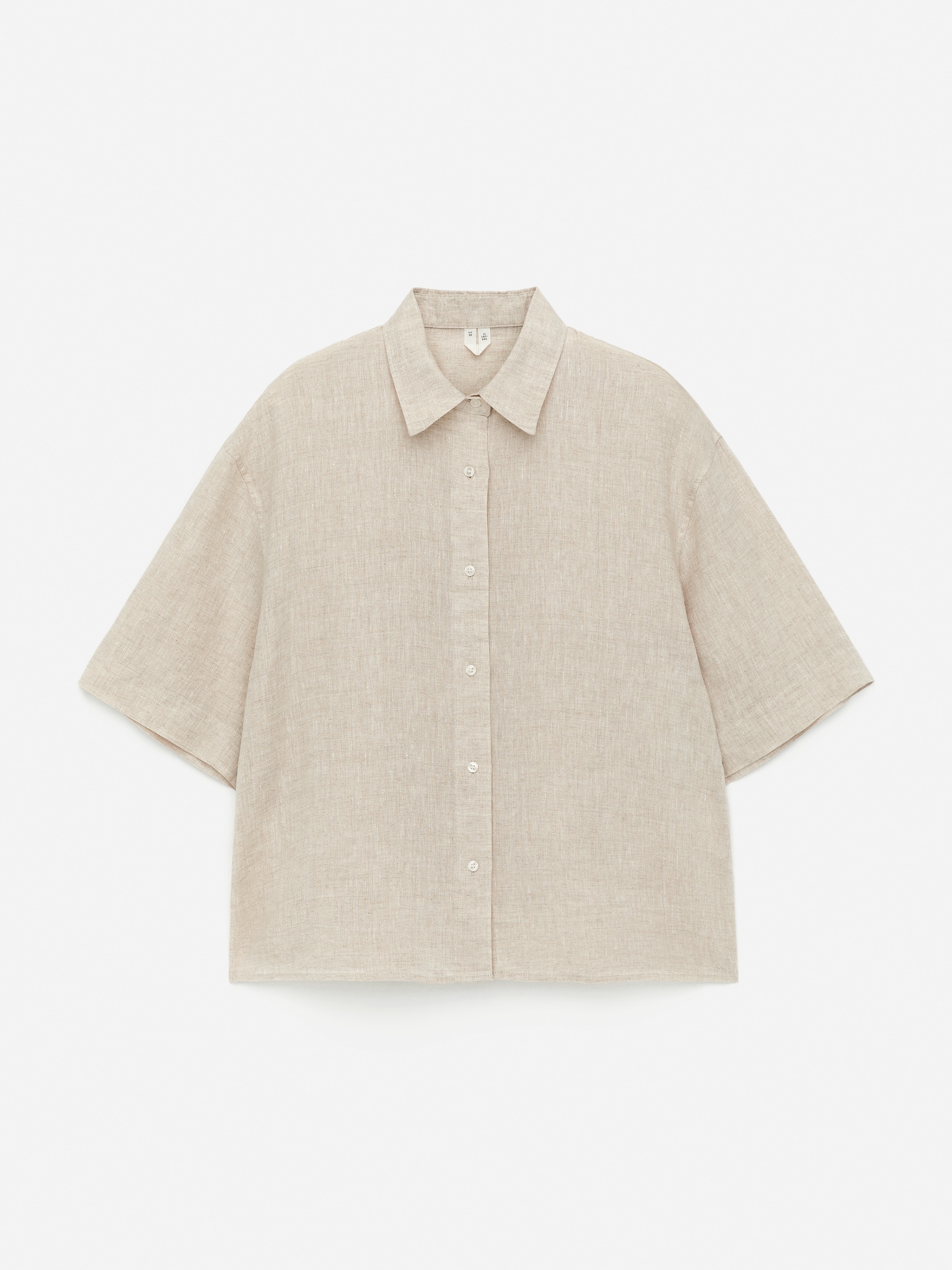 Camicia in lino dalla vestibilità rilassata - Beige/Nero/Bianco/Blu/Verde